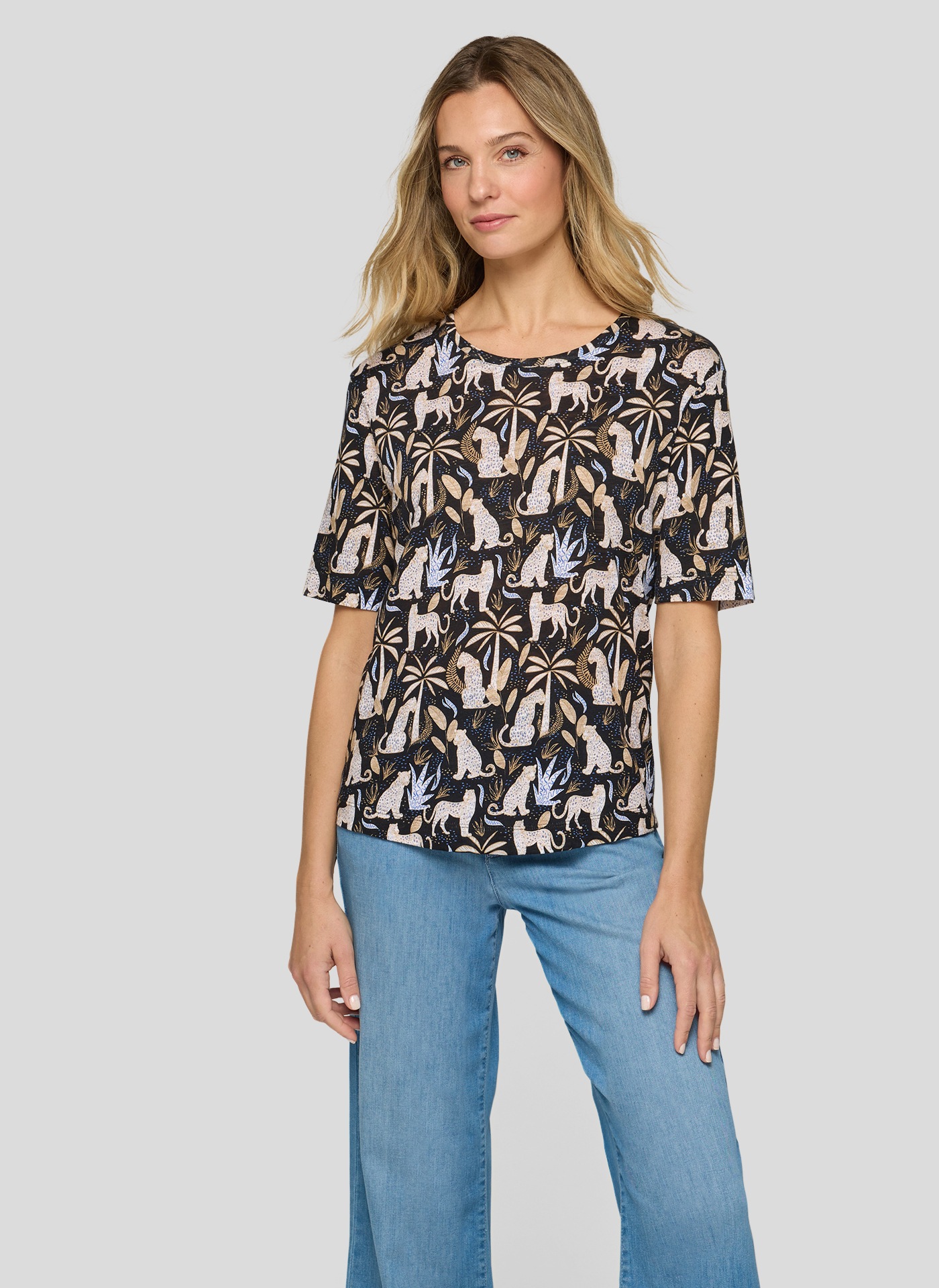 Rabe T-Shirt mit grafischem Muster günstig online kaufen