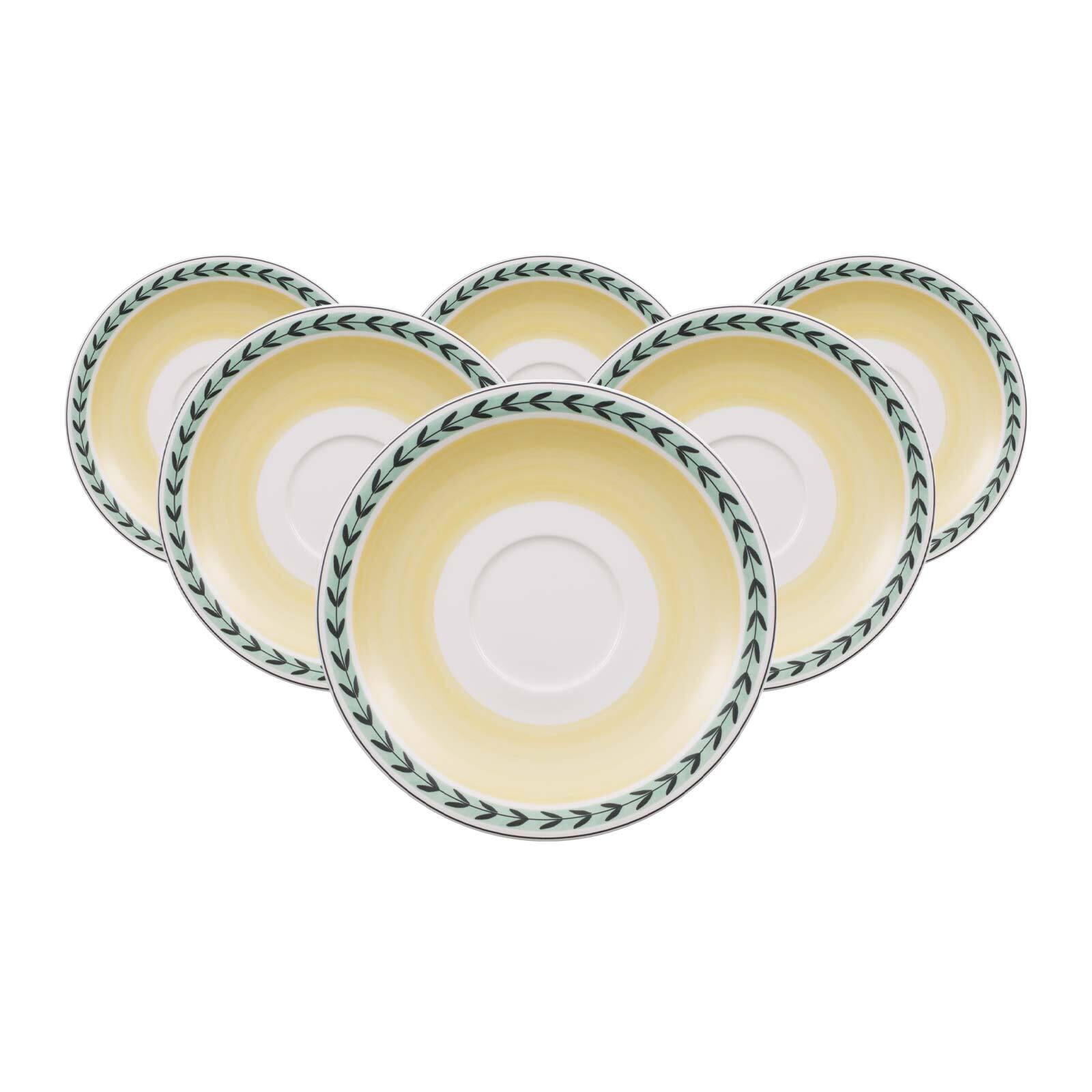 Villeroy & Boch Untertasse "Café au lait Untertassen French Garden ø 19,5 cm 6er Set weiß-bunt"