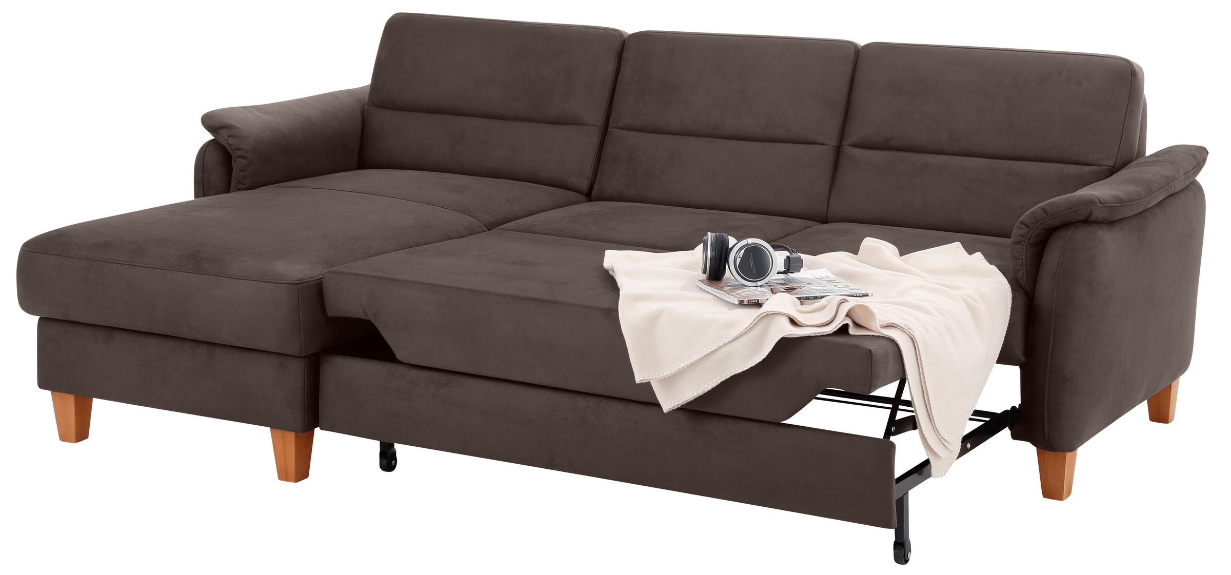 Home affaire Ecksofa »Palmera L-Form«, Federkern, wahlweise mit Bettfunktion und mit/ohne Bettkasten
