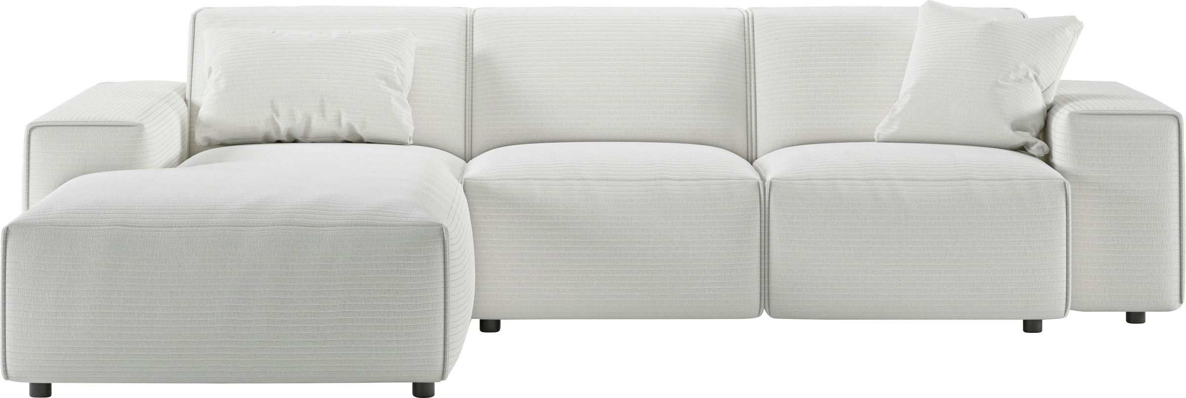 andas Ecksofa »Glimminge L-Form auch in Breitcord, Feincord + Easy care-Bezug,«, Breite 264, Zierkissen