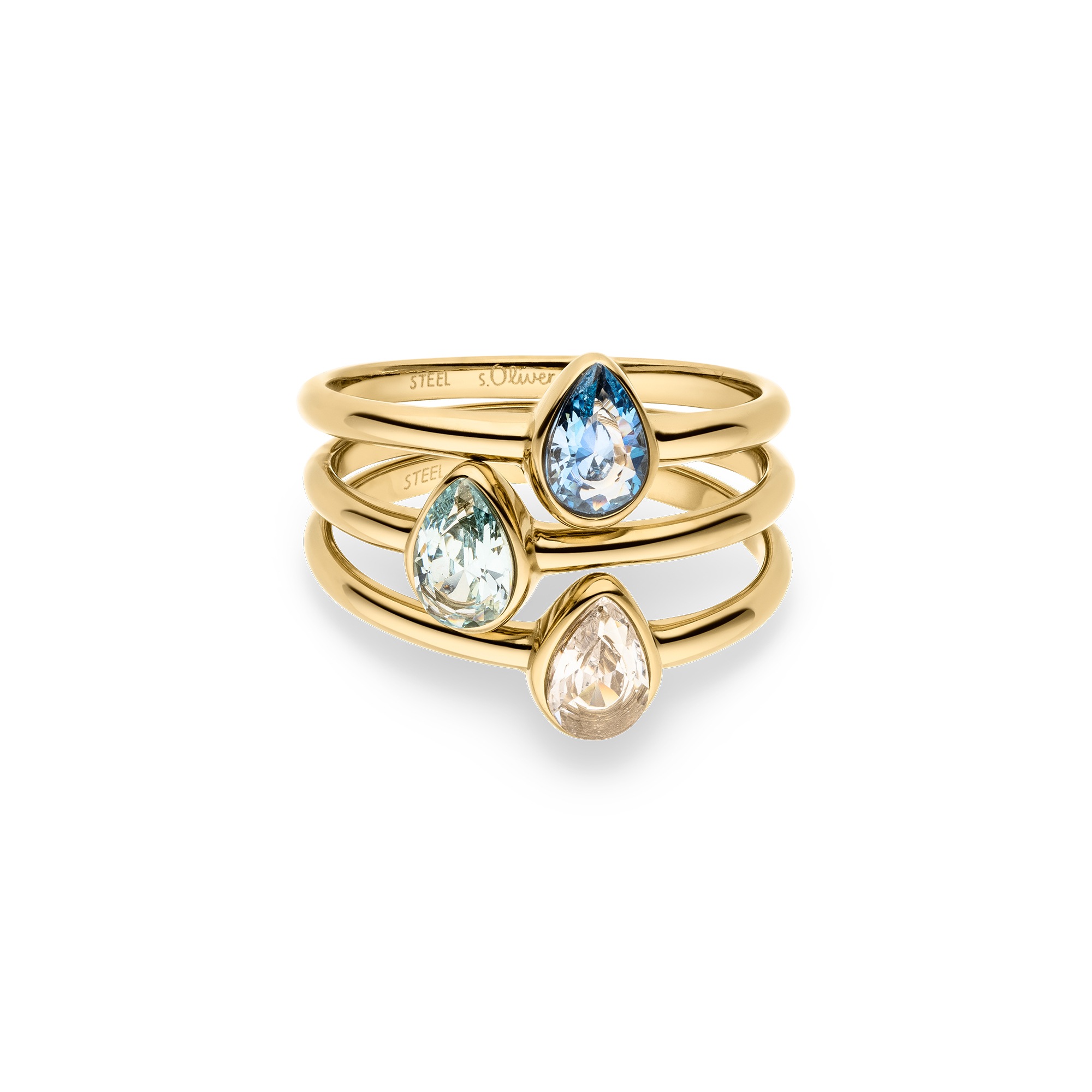 s.Oliver Ring-Set »Elegant Stones« mit Zirkonia (synth.)