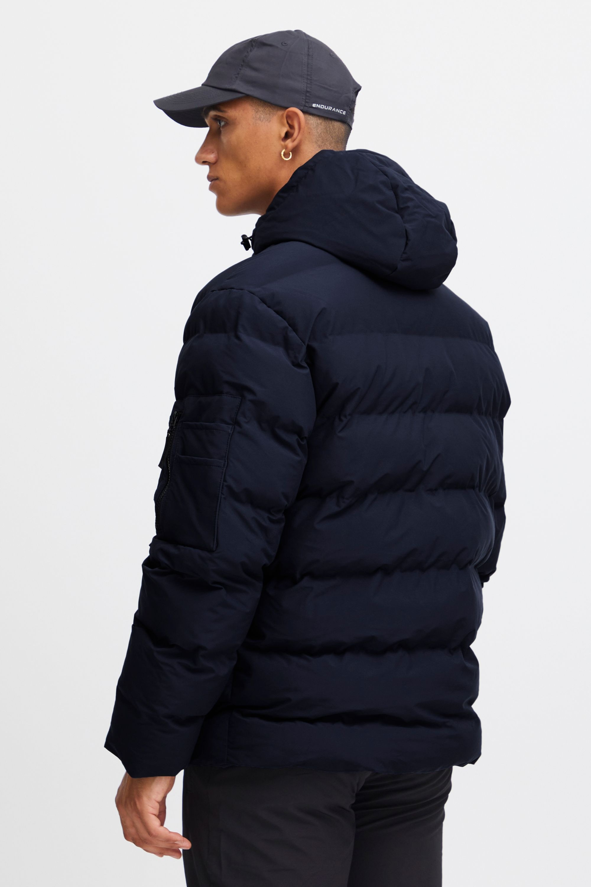 North Bend NBPeter Quilted Jacket Men Navy Blazer Size S 3