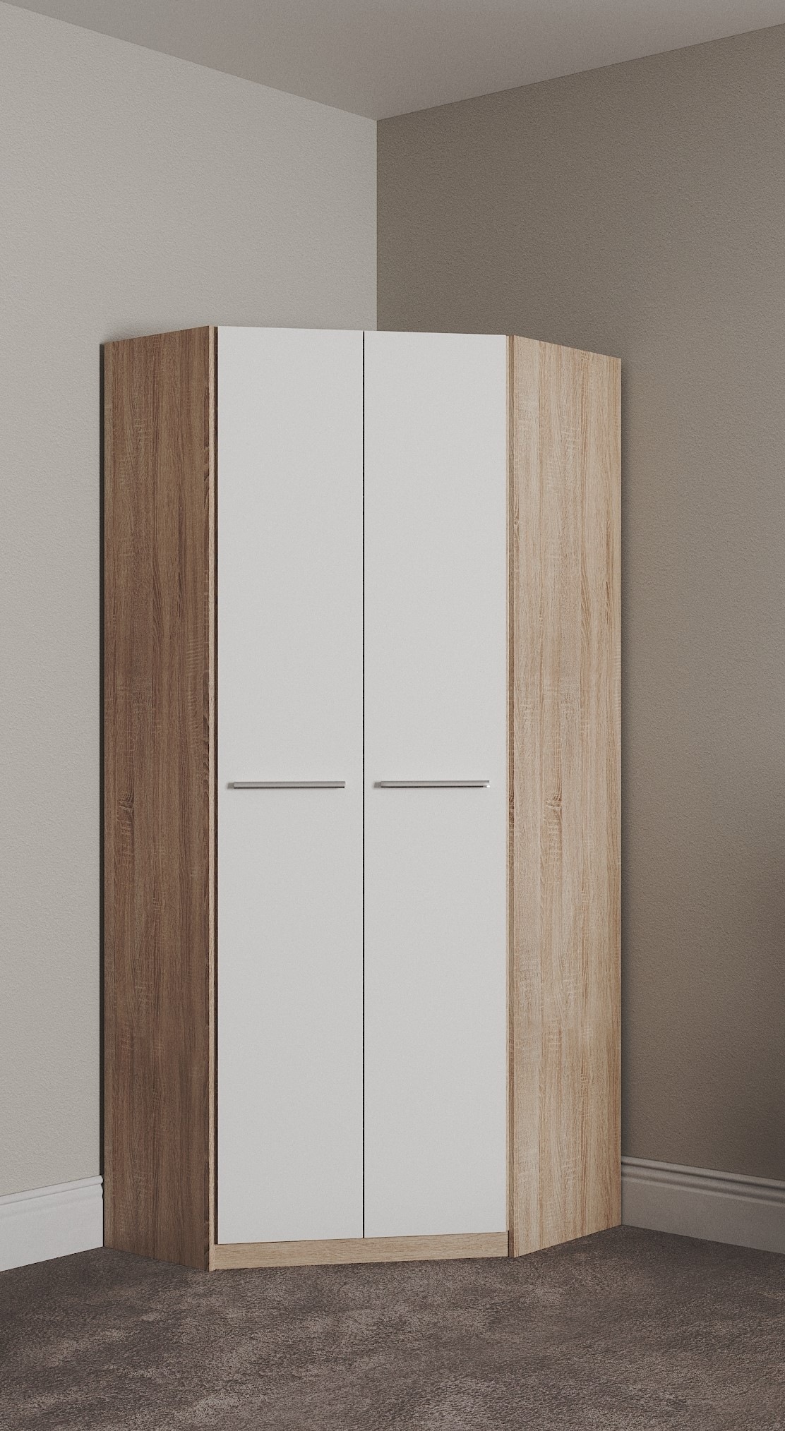 priess "Barcelona Kleiderschrank Ecklösung Raumwunder" in 2 Tiefen Schrank Eckschrank Garderobe