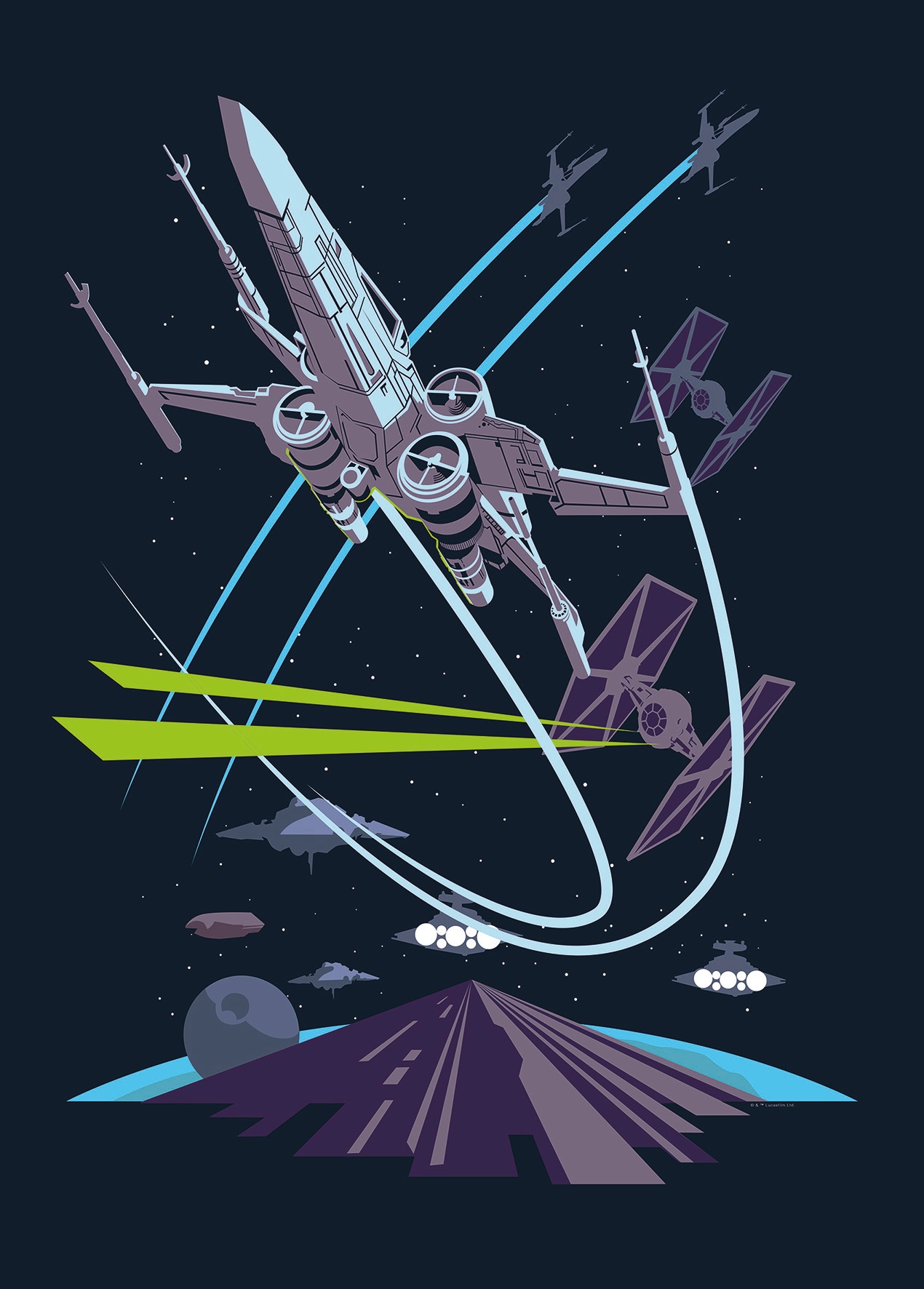 Komar Poster "Star Wars Classic Vector X-Wing", Star Wars, (1 St.), Kinderzimmer, Schlafzimmer, Wohnzimmer