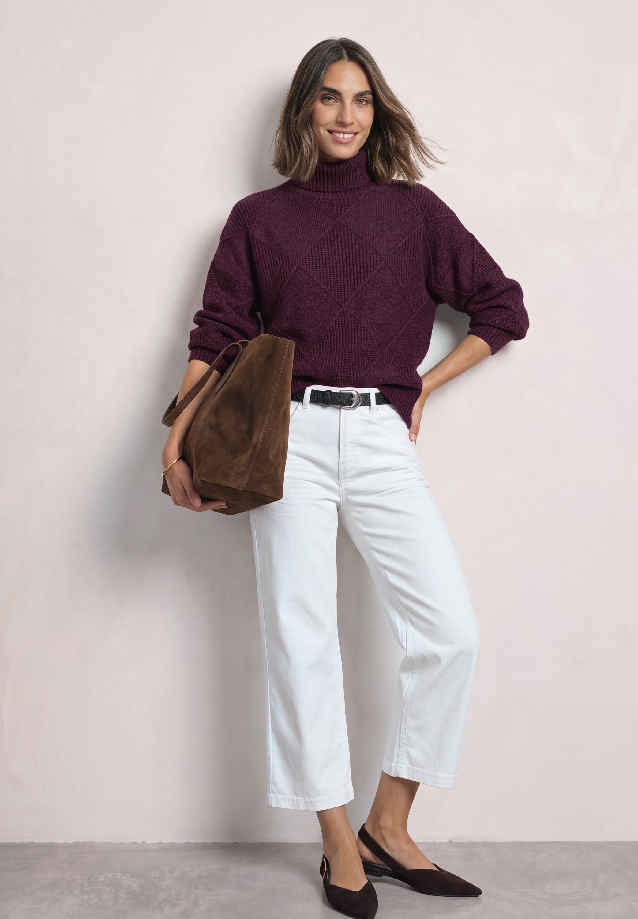 STREET ONE Rollkragenpullover aus softem Materialmix
