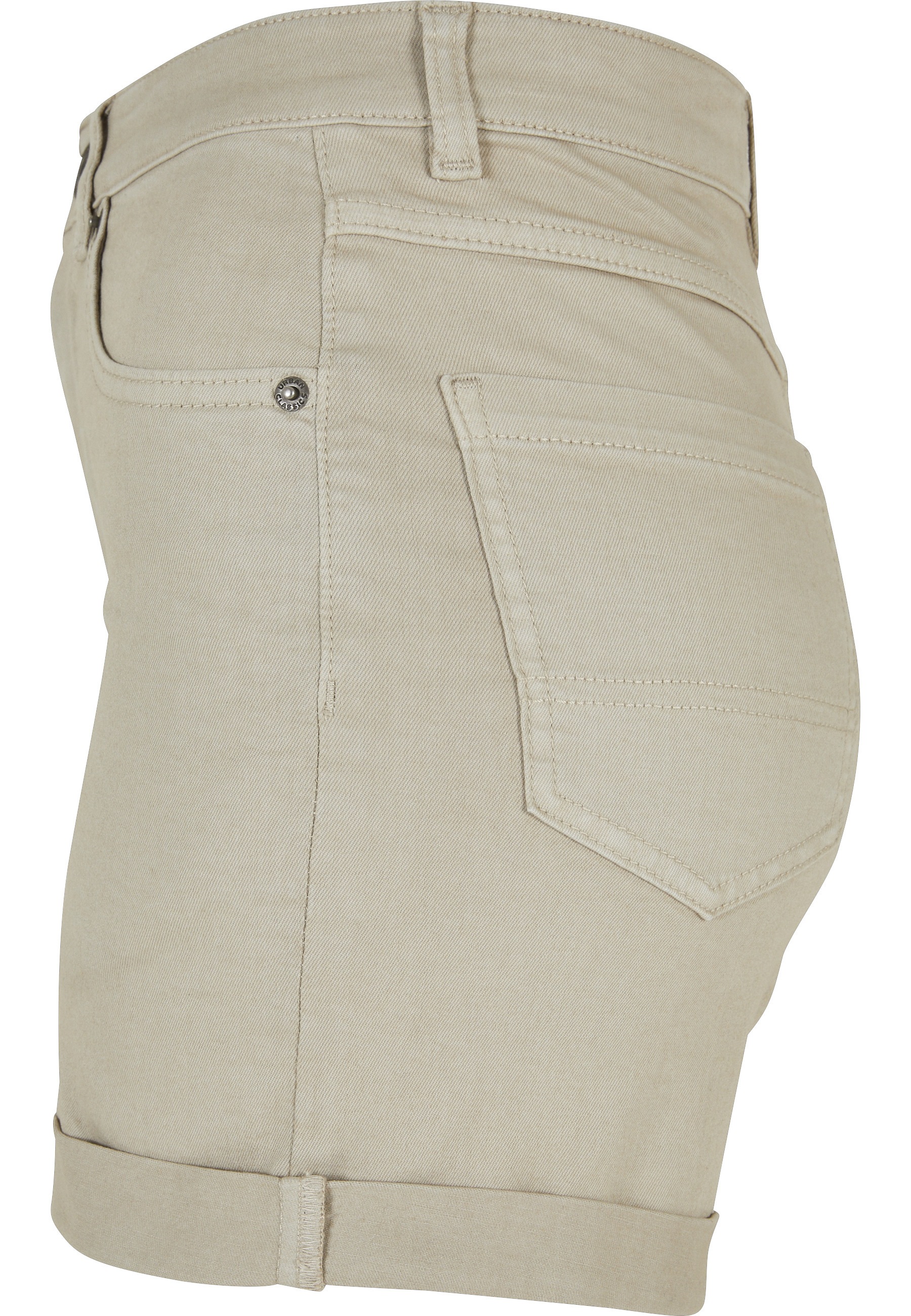 URBAN CLASSICS Shorts »Urban Classics Damen Ladies Colored Strech Denim Shorts«