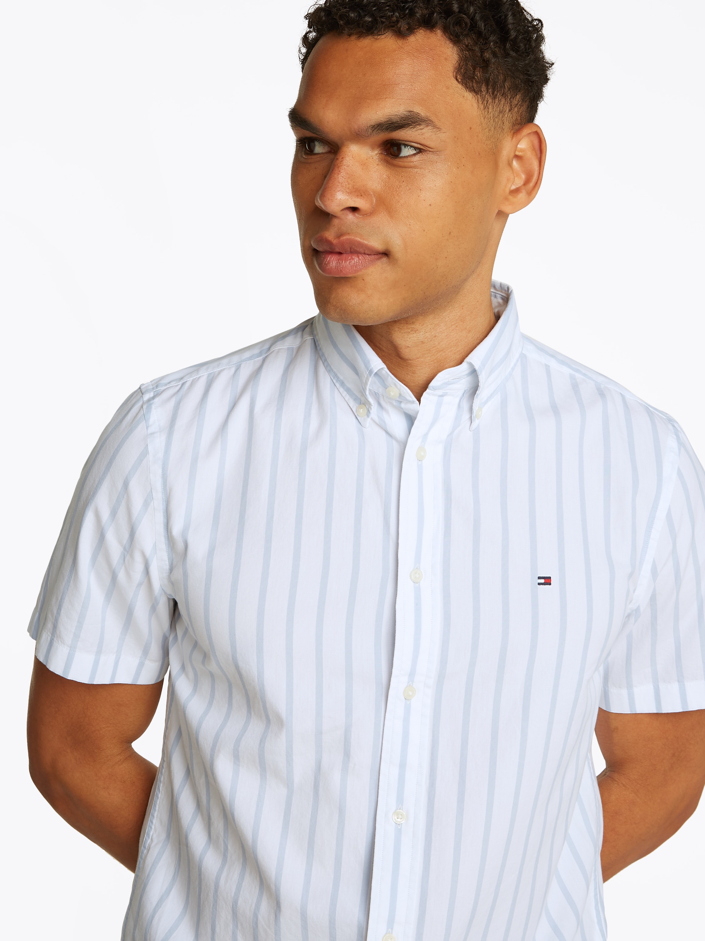 Tommy Hilfiger Kurzarmhemd »FLEX POPLIN STP SHIRT S/S«