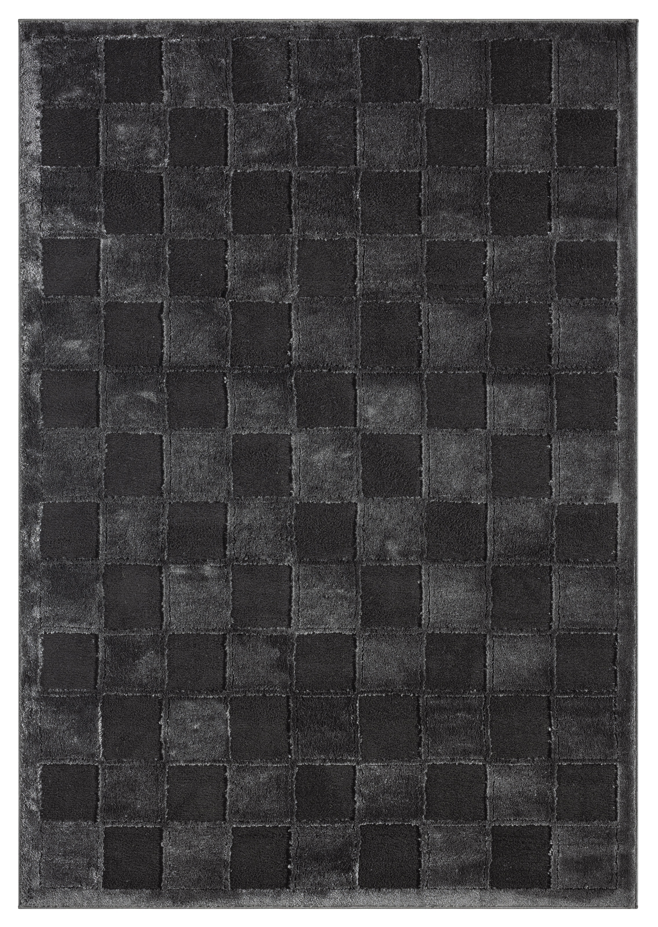 OTTO home Teppich »Belion, Hoch-Tief-Struktur«, rechteckig, 19 mm Höhe, leichter Glanz, Schachbrettmuster, Modern, Wohnzimmer, Schlafzimmer