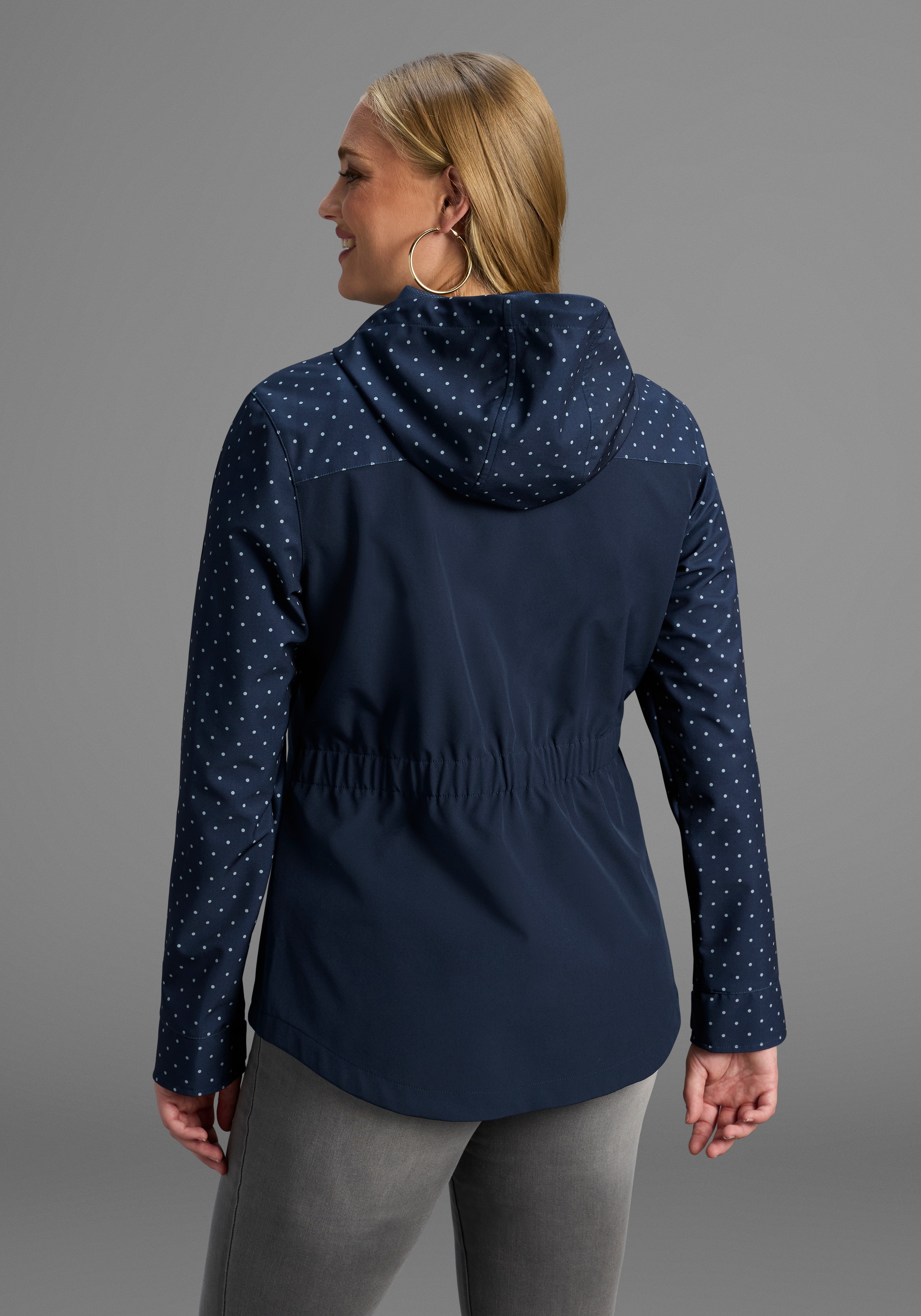 Polarino Softshelljacke mit Kapuze mit Druck, Übergangsjacke günstig online kaufen