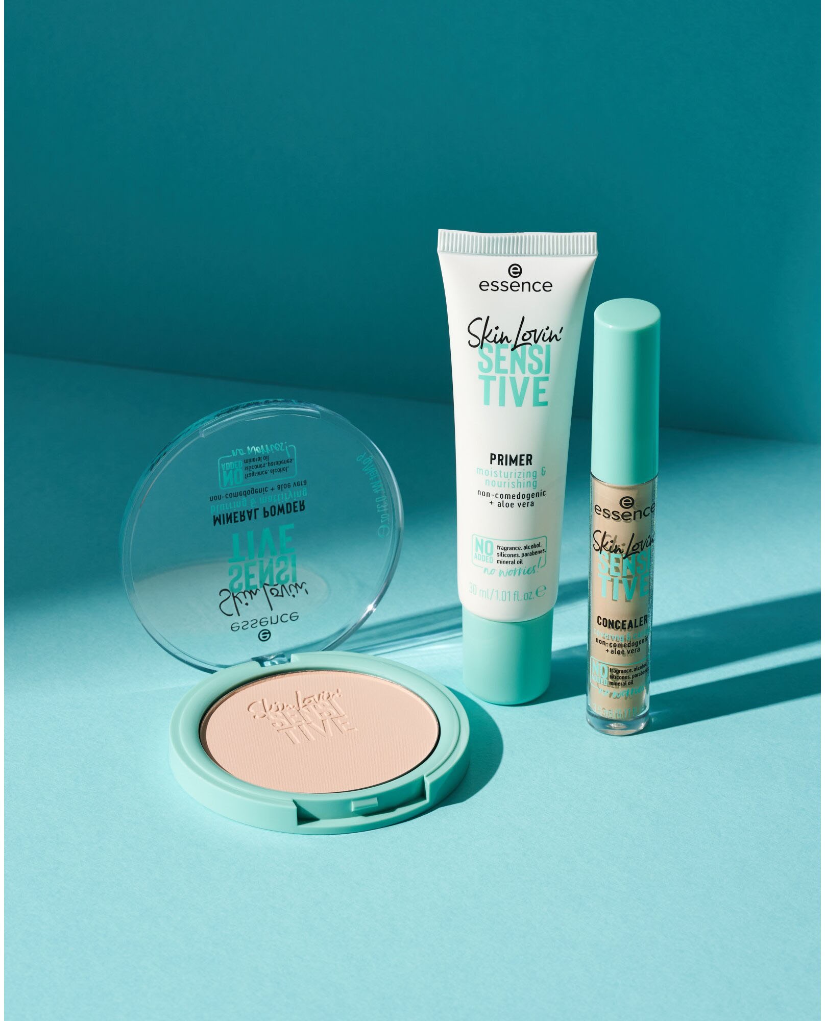 Essence Puder »Skin Lovin' SENSITIVE MINERAL POWDER«, (Set, 3 tlg.), mit mattem Finish