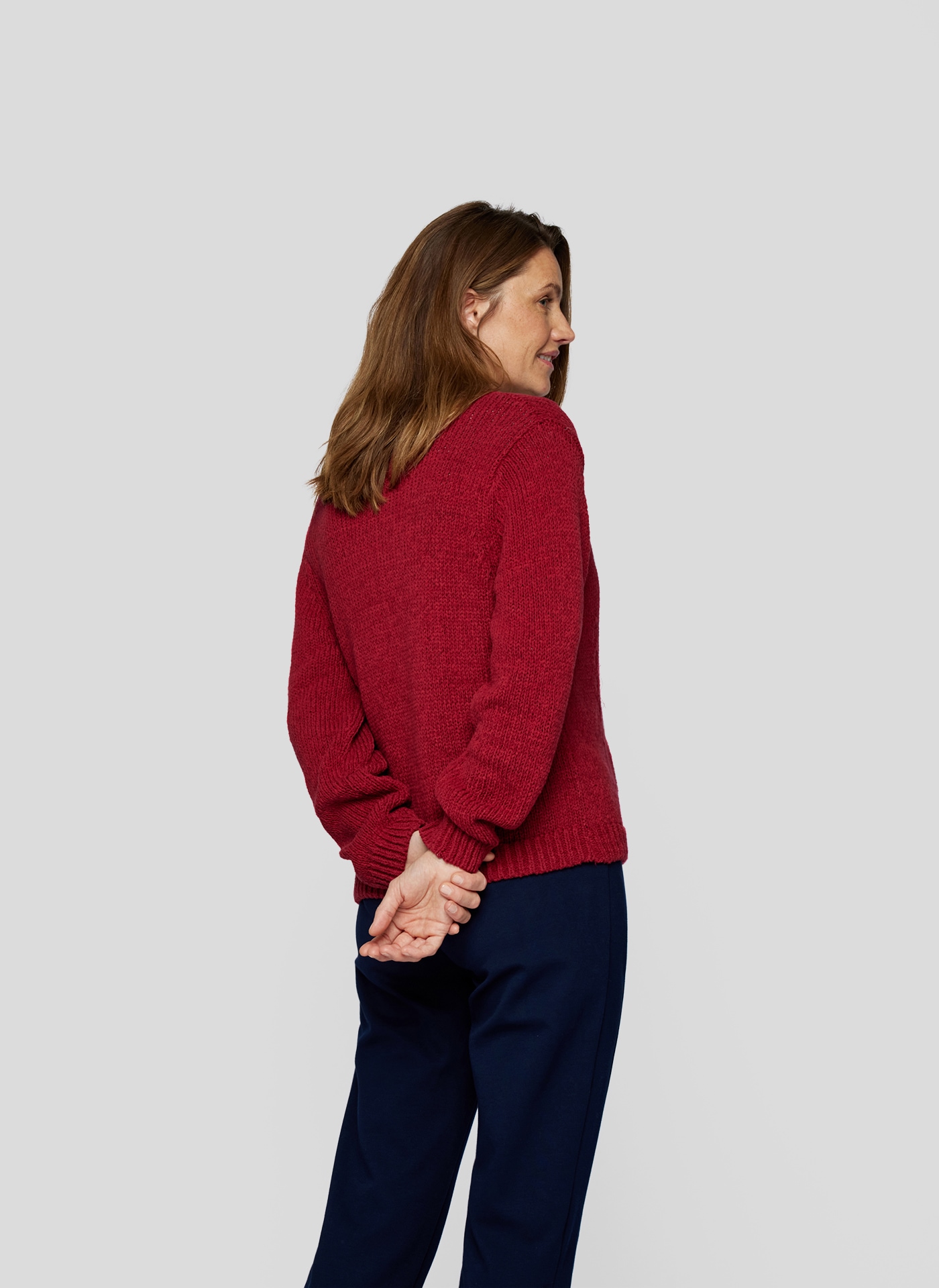 Rabe Strickjacke »Rabe Kuscheliger roter Strick-Cardigan mit V-Ausschnitt«