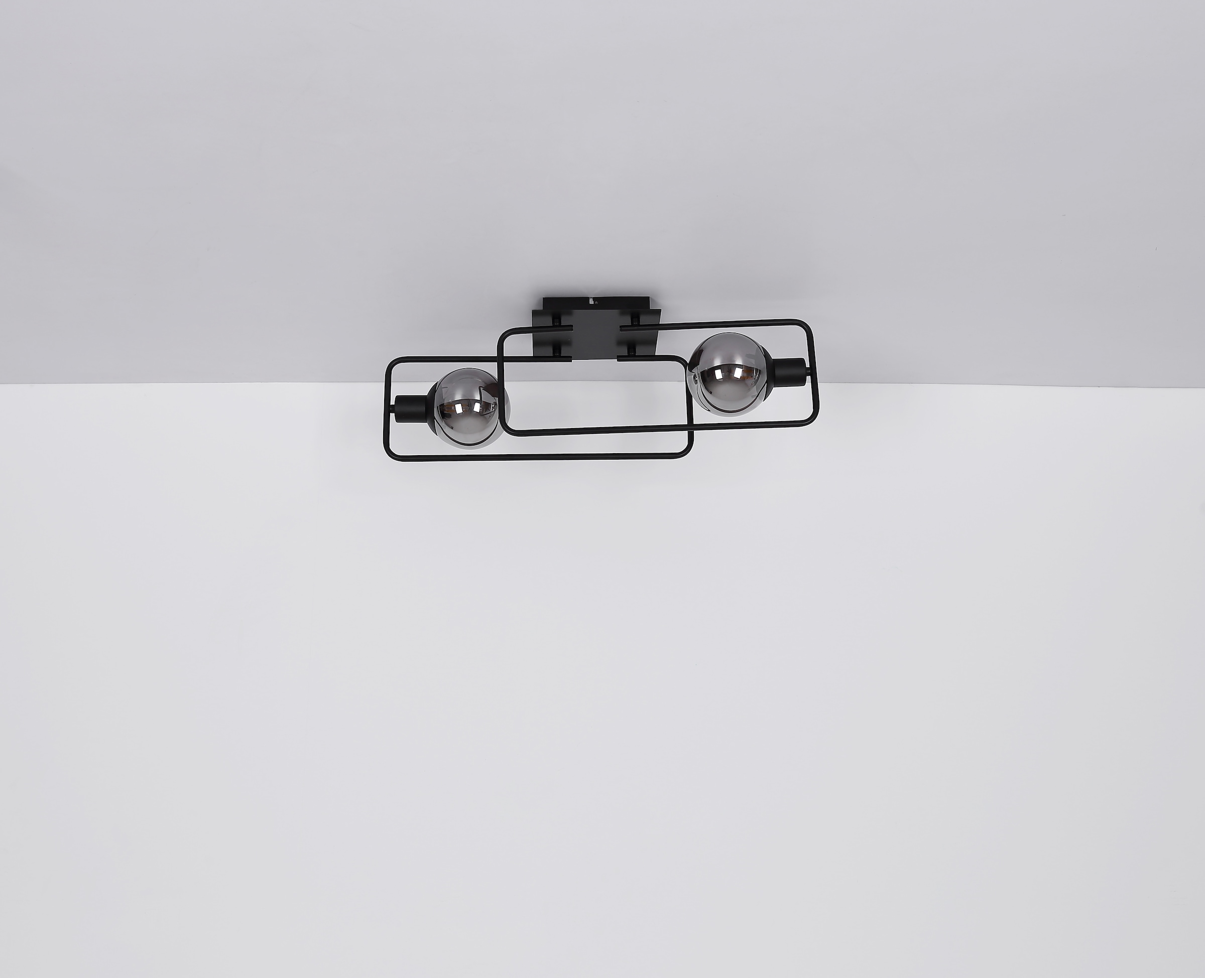 GLOBO LIGHTING Deckenleuchte »BLAMA«, Leuchtmittel E14 | ohne Leuchtmittel, Deckenlampe/Glas rauchfarben/LxBxH: 610x230x190mm