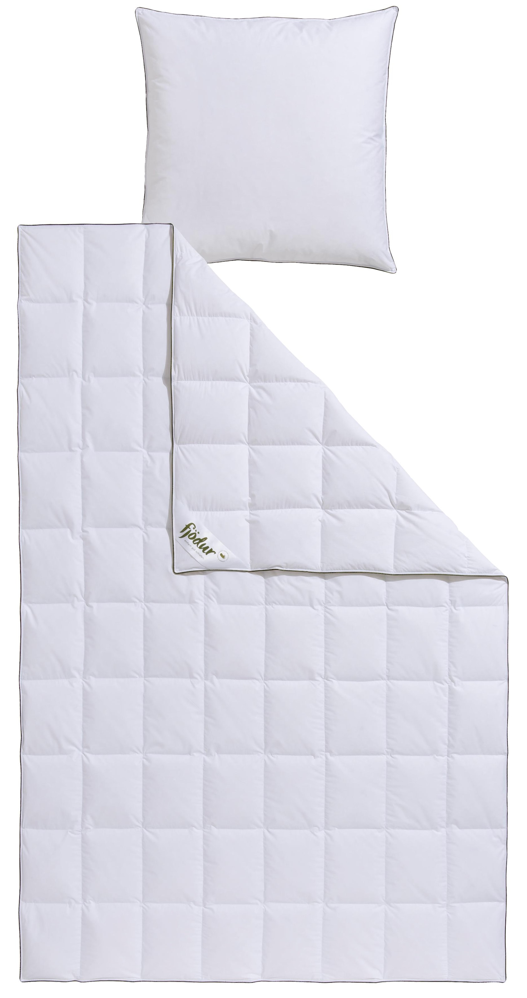 fjödur Gänsedaunenbettdecke + Kopfkissen "Franzisk, Bettwaren-Set, 135x200 günstig online kaufen