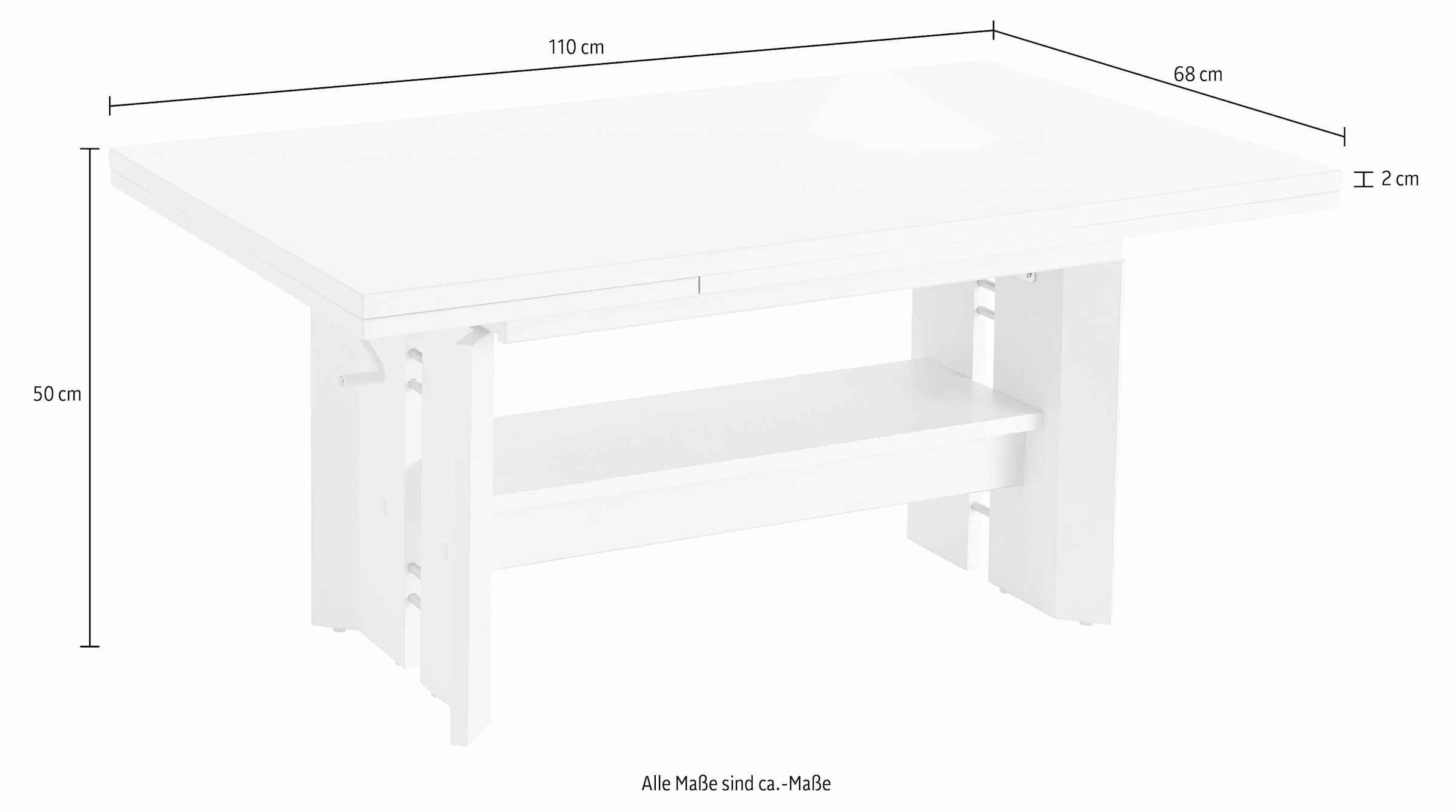 HELA Couchtisch, Höhenverstellbar und ausziehbar | BAUR kaufen