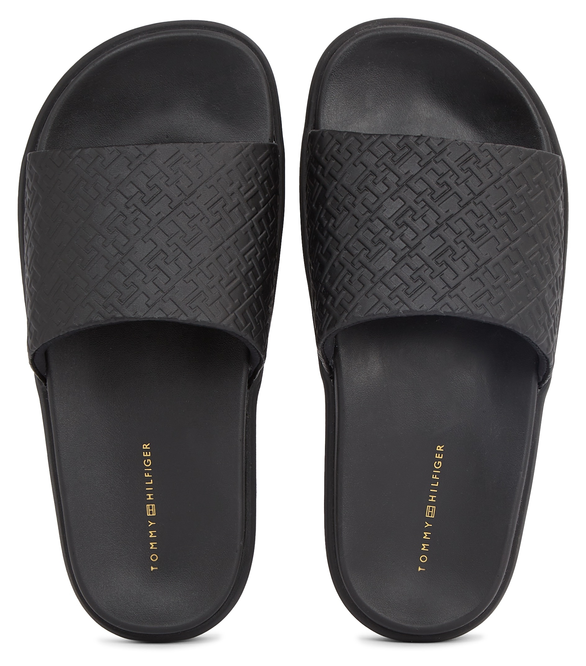 Tommy Hilfiger Pantolette »TH PLATFORM POOL SLIDE«, Plateau, Sommerschuh, Schlappen mit Logoprägung