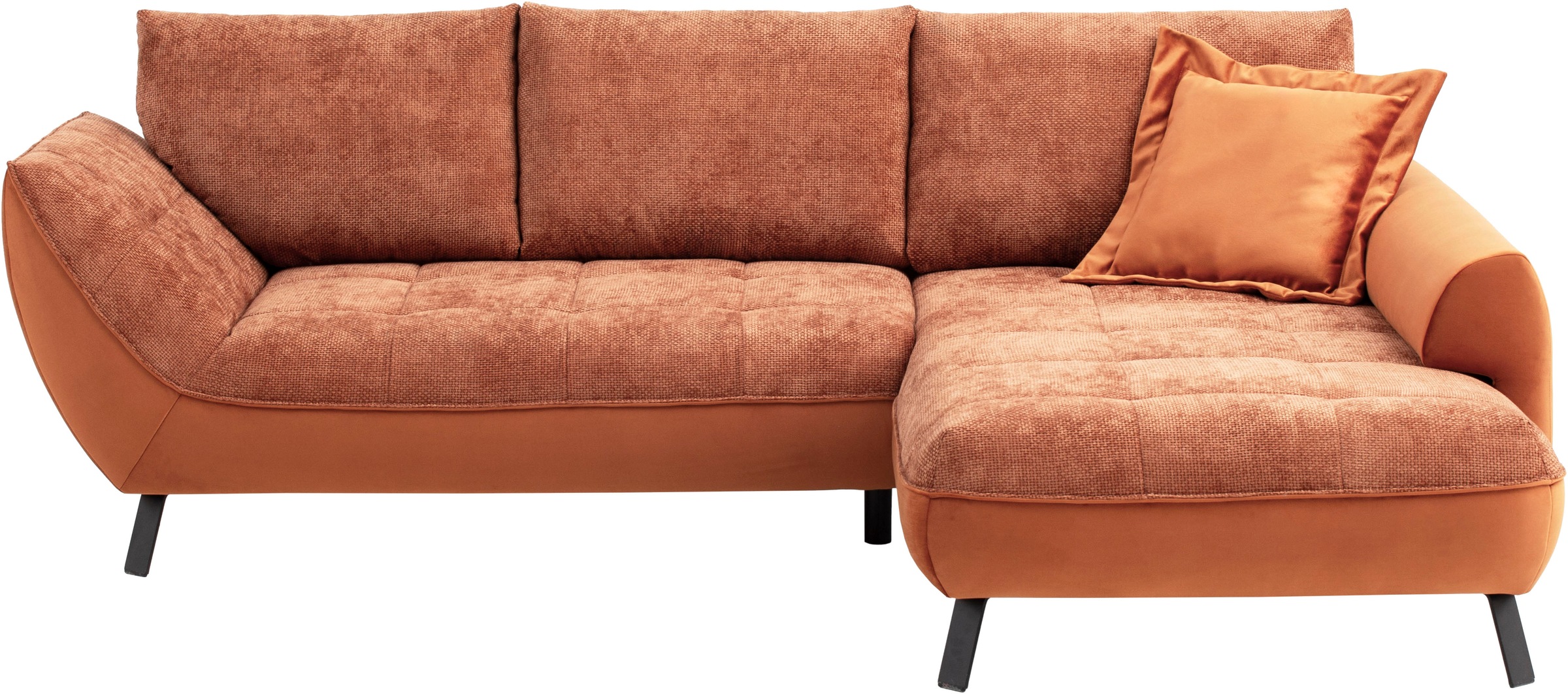 exxpo - sofa fashion Ecksofa »Bellini, Materialmix oder komplett Struktur, Breite 268cm, bequem« bequem und modern, Materialmix, L-Form