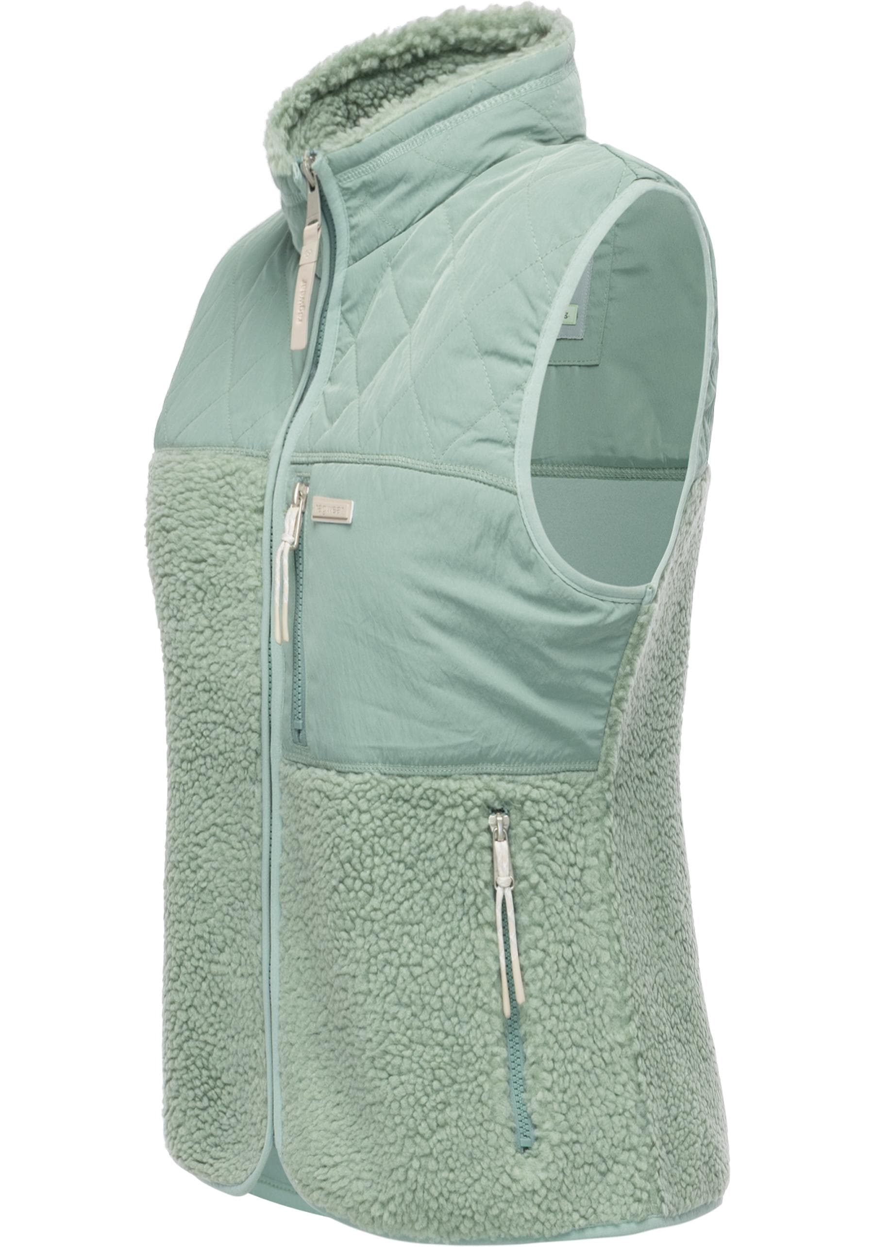 Ragwear Plüschweste »Junkin Bonded«, warme Damen Weste aus Materialmix mit Teddy-Fleece