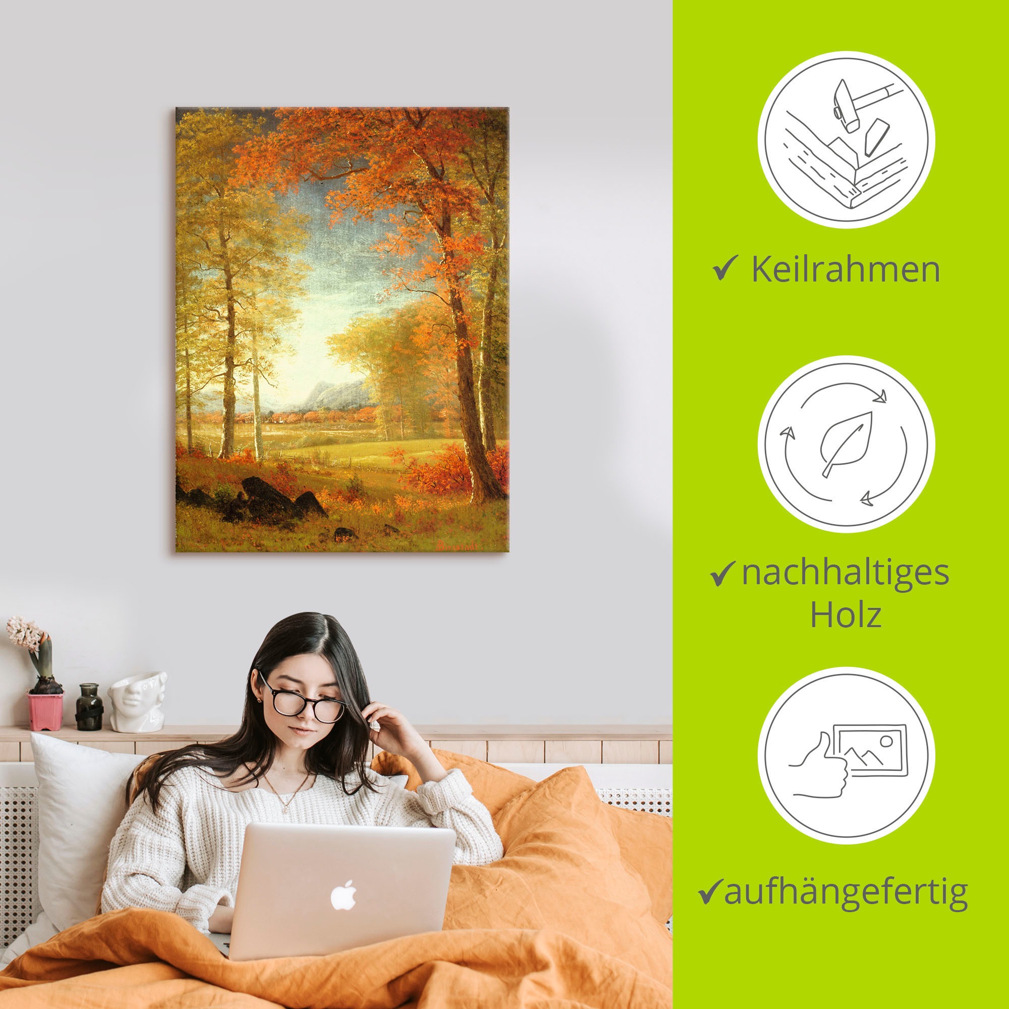 Artland Wandbild »Herbst in Oneida County, New York.«, Felder, (1 St.), als Leinwandbild, Poster in verschied. Größen