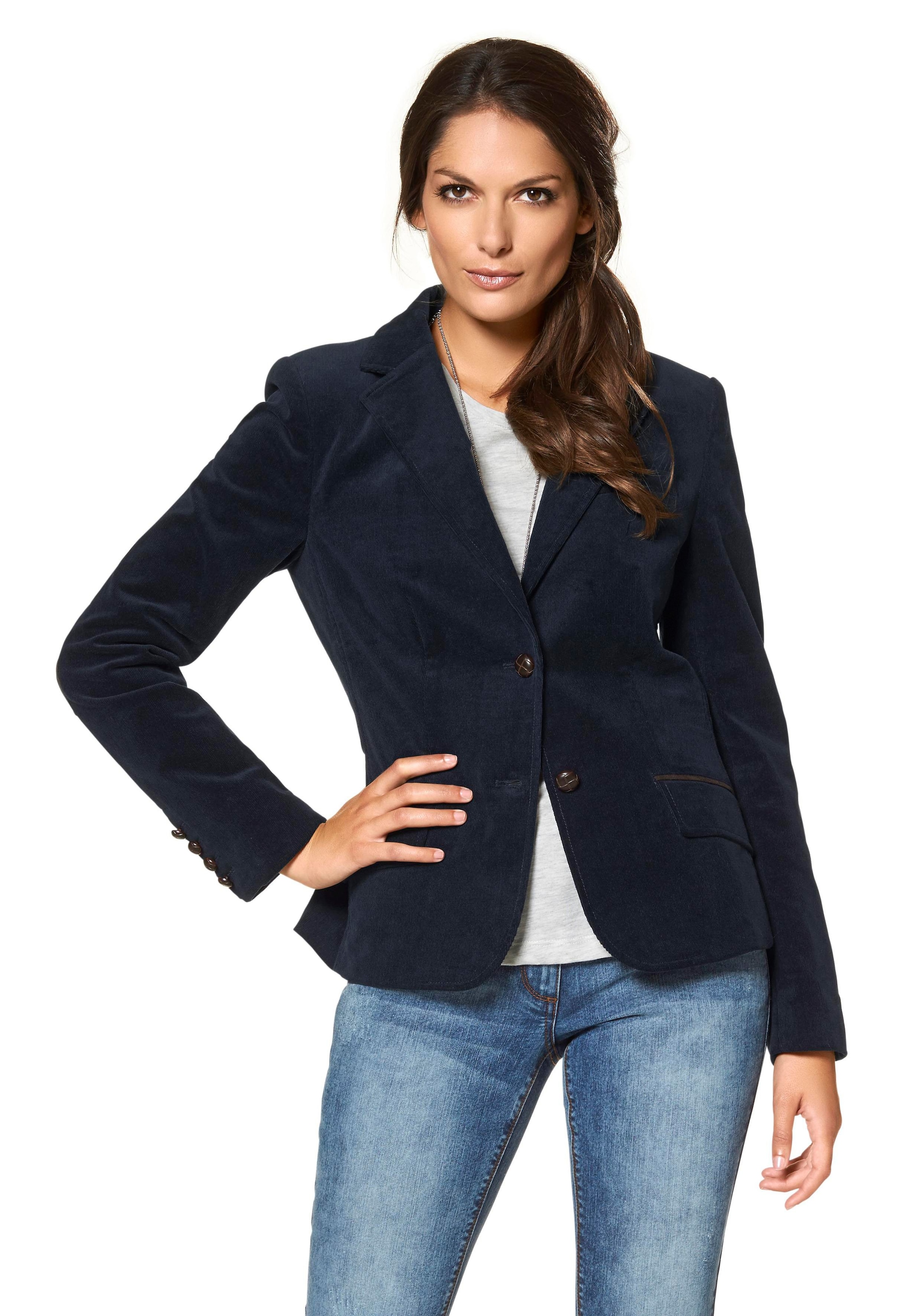 Aniston CASUAL Jackenblazer su Lederimitat-Einfassung...