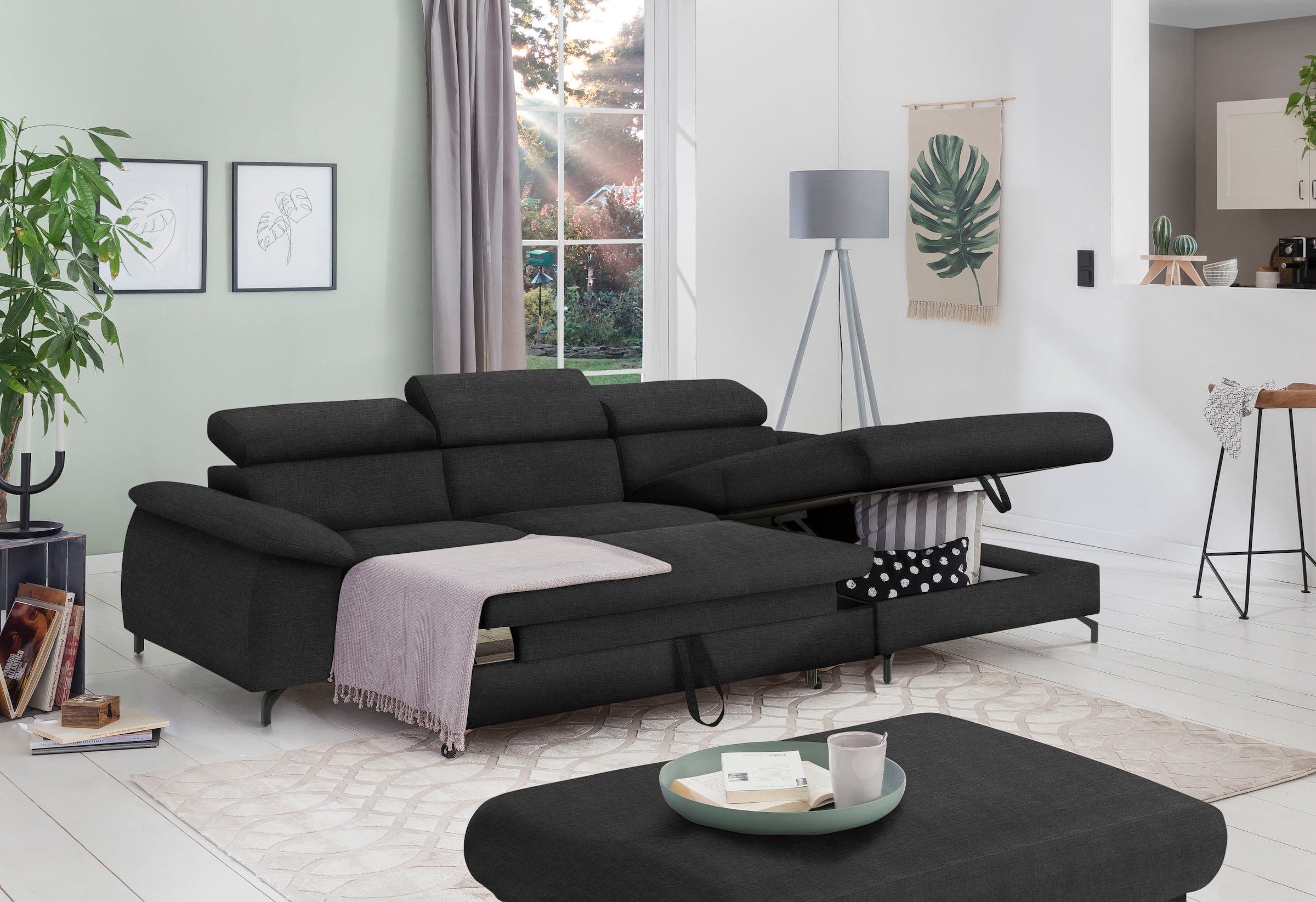 COTTA Ecksofa »Kitty L-Form«, mit Kopfteilverstellung, wahlweise mit Bettfunktion & Bettkasten