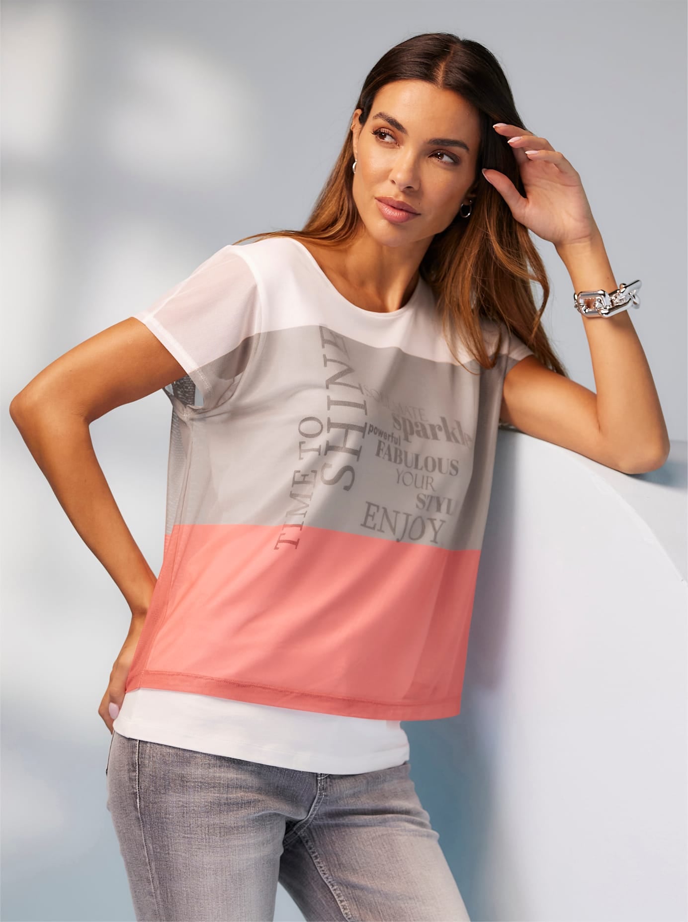 heine T-Shirt "Druck-Shirt" 1 Stk. tlg. günstig online kaufen