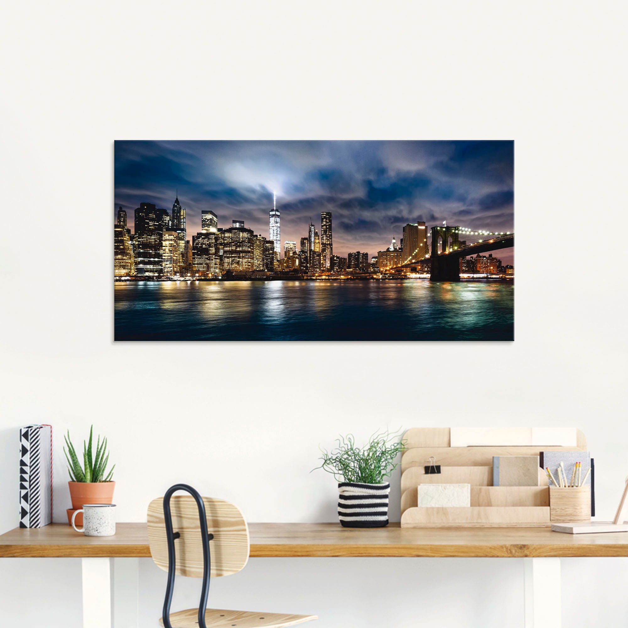 Artland Glasbild "Sonnenaufgang über Manhattan" Amerika 1 Stk. tlg. günstig online kaufen