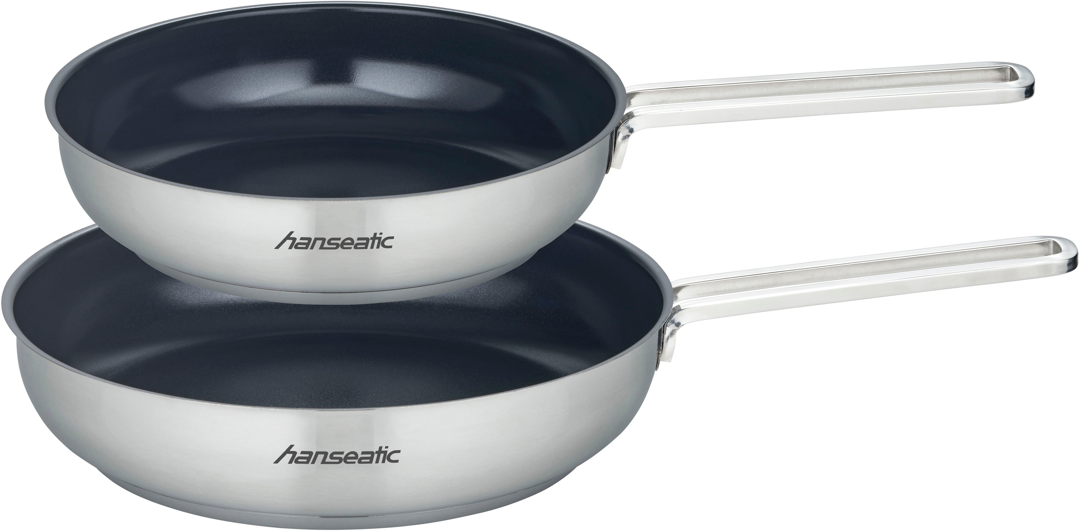 Hanseatic Pfannen-Set "hanseatic" Edelstahl 18/10 Set, je 1x Pfanne 24 cm, 2,2 l, 2 Stk. tlg. Antihaft-Versiegelung, beschichtet, Induktion