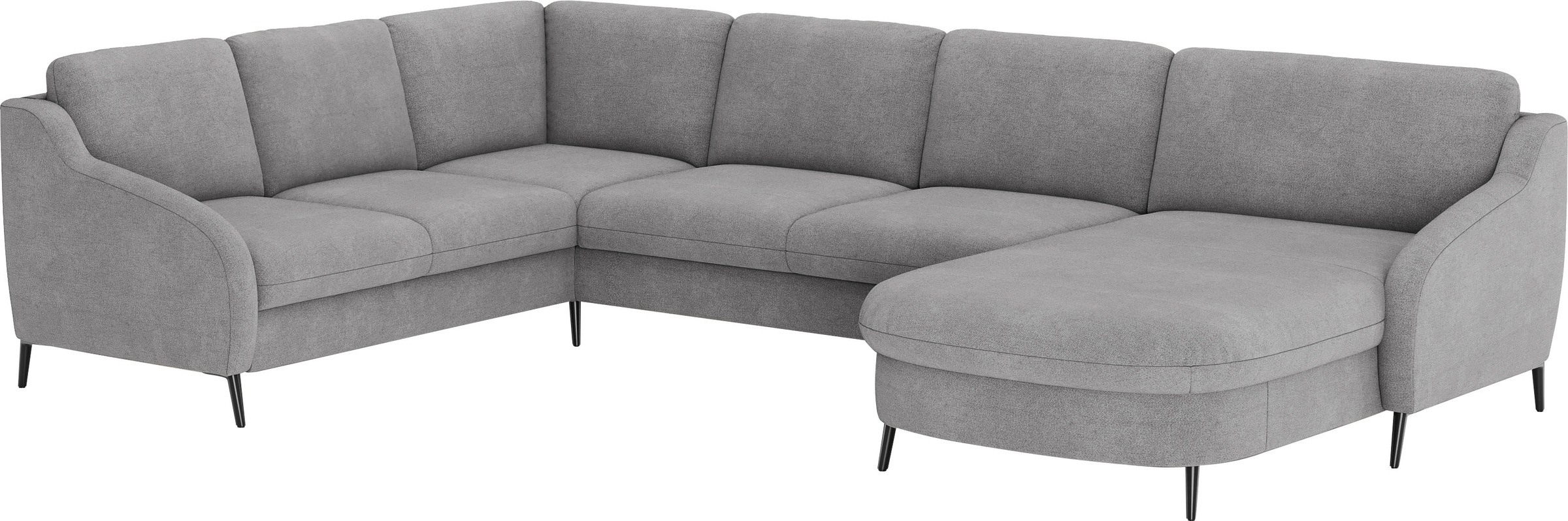 Wohnlandschaft SIT & MORE "Soul U-Form", grau, B:356cm H:90cm T:227cm, 95% Polyester, 5% Polyamid, Sofas, Wohnlandschaft, wahlweise mit Bettfunktion und Bettkasten oder Schubkasten 5