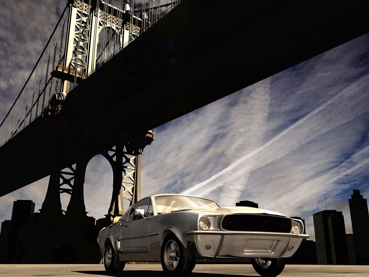 Papermoon Fototapete "Auto unter Brücke"