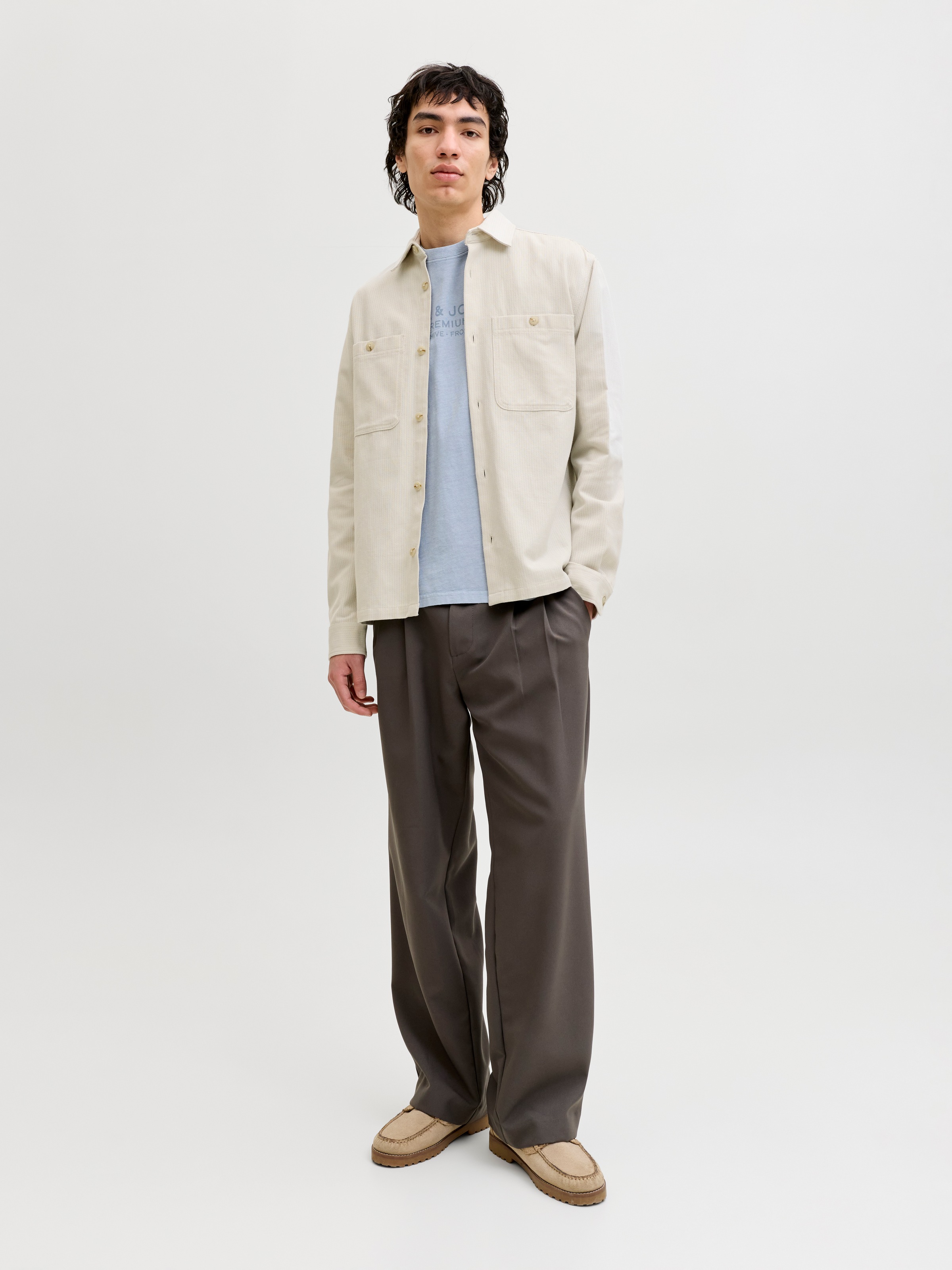 Jack & Jones Langarmhemd »JPRBLURAYLE LINEN BL. SOLID LS SHIRT SN«