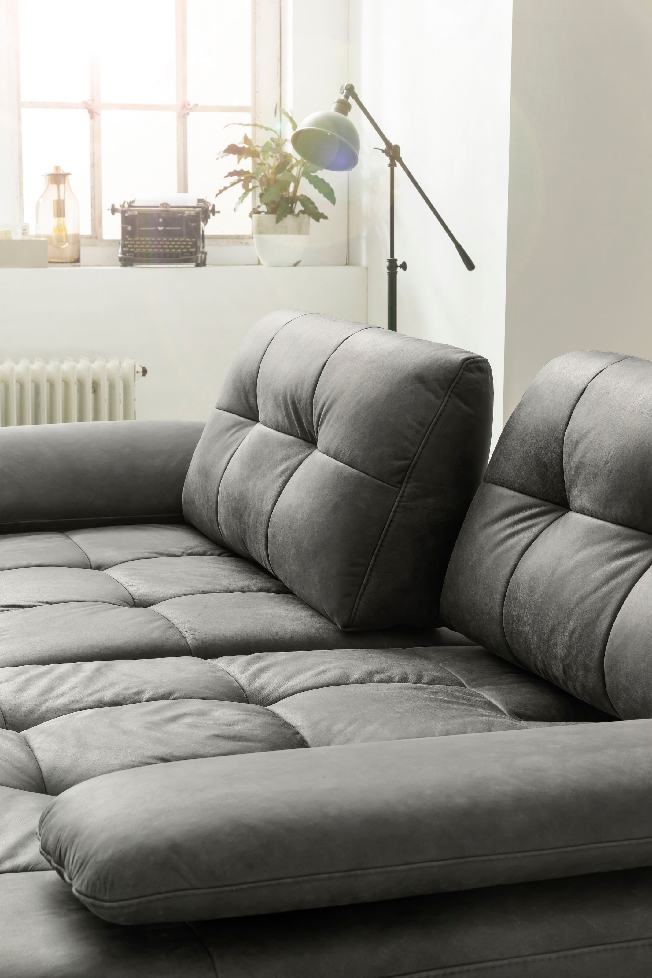 exxpo - sofa fashion Ecksofa »Falcone, L-Form«, inkl. Sitztiefenverstellung, Armlehnenverstellung, Metallfüße