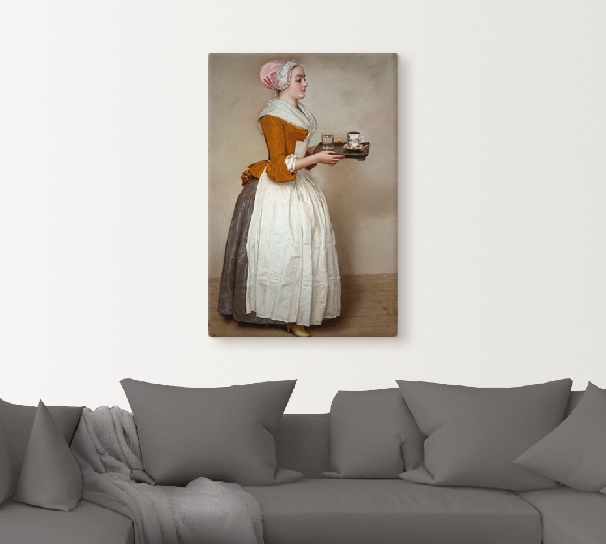 Wandbild ARTLAND "Das Schokoladenmädchen. Um 1744/45", beige (farbe bild(er): naturfarben), B:80cm H:120cm, Bilder, als Alubild, Leinwandbild, Poster in verschied. Größen 2