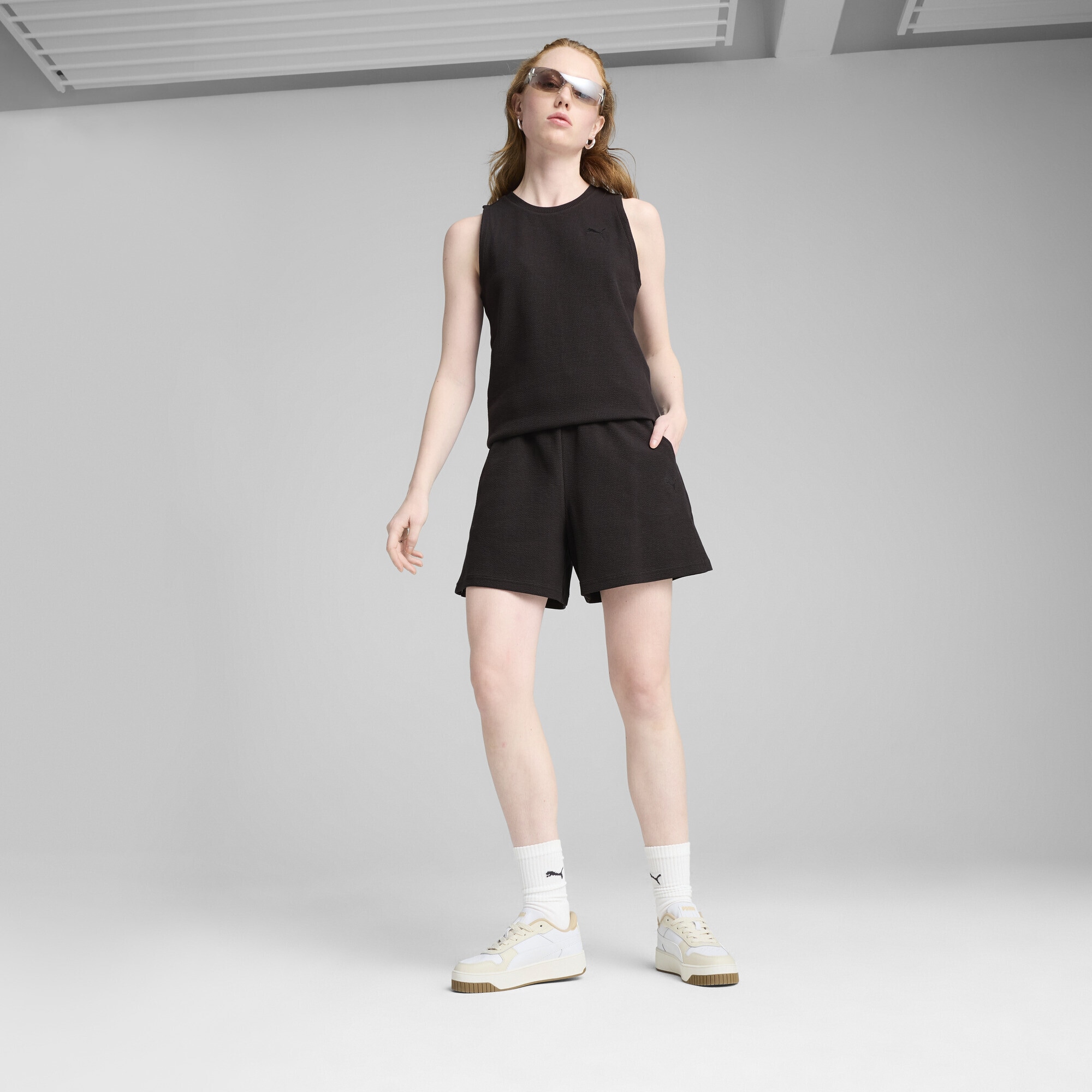 PUMA Sporthose »HER 5" Shorts mit hohem Bund Damen«