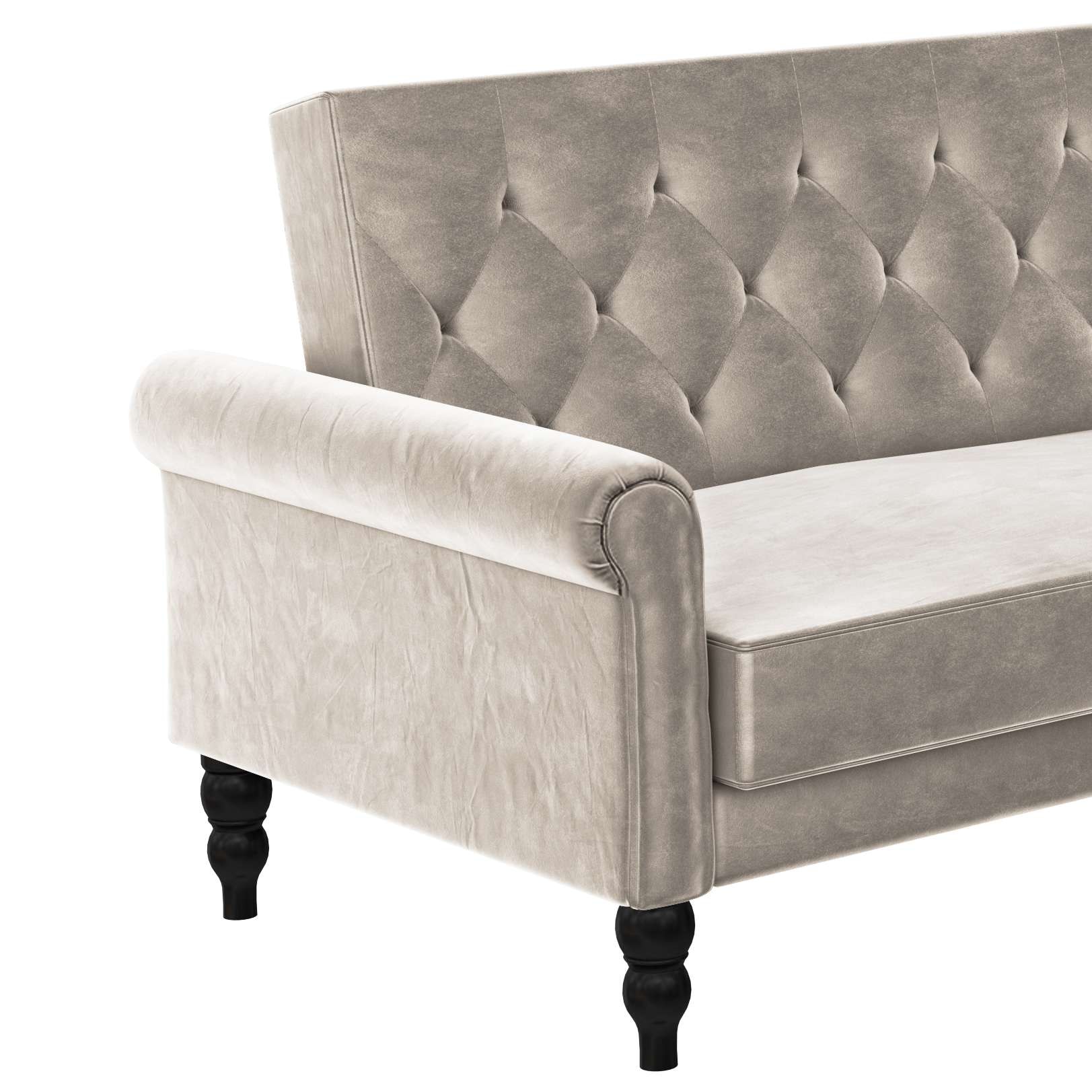 Dorel Home 3-Sitzer »Tyne«, Schlafsofa 222 cm, Bettfunktion (110/190cm), pflegeleichter Velours