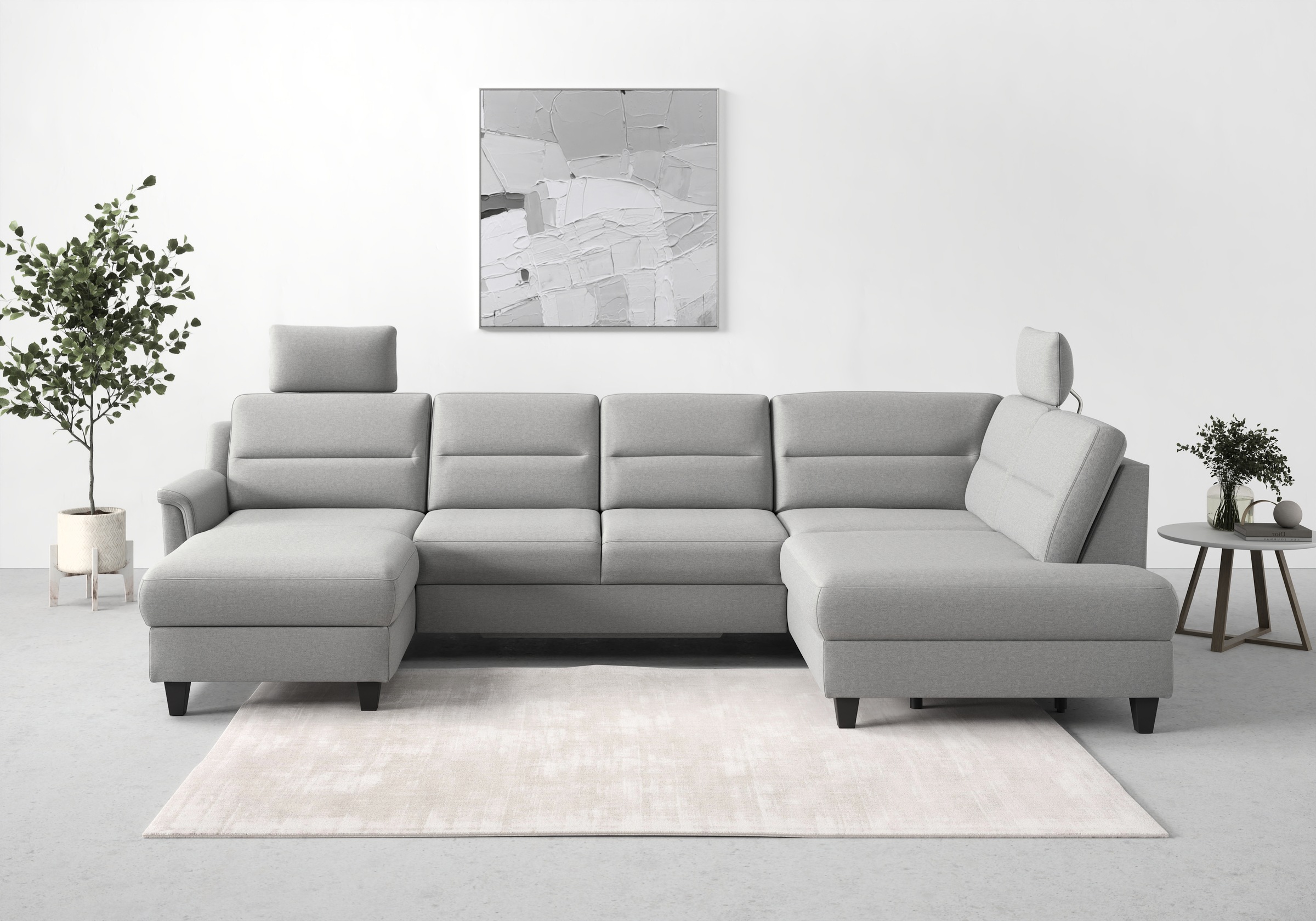 sit&more Wohnlandschaft "Farö U-Form" inklusive Federkern, wahlweise mit Schlaffunktion und Bettkasten