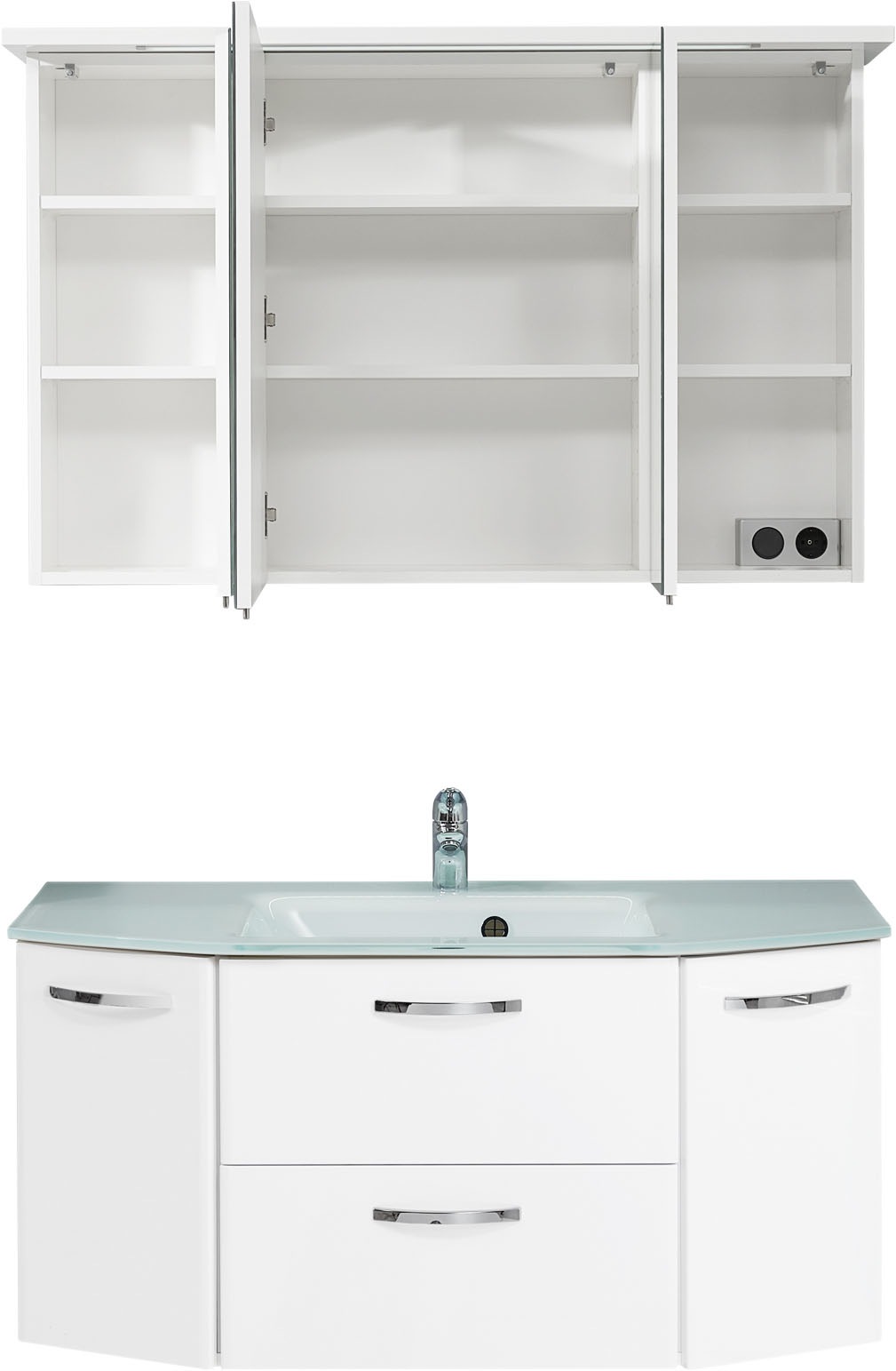 Saphir Badmöbel-Set »Quickset 326, 3-teilig, mit Glaswaschtisch« 3 Stk. tlg.