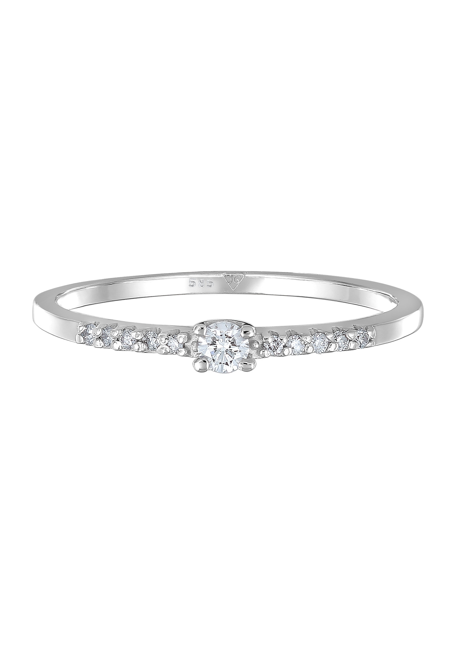 Elli DIAMONDS Verlobungsring »Diamant Verlobung Hochzeit (0.11 ct) 585 Weißgold«