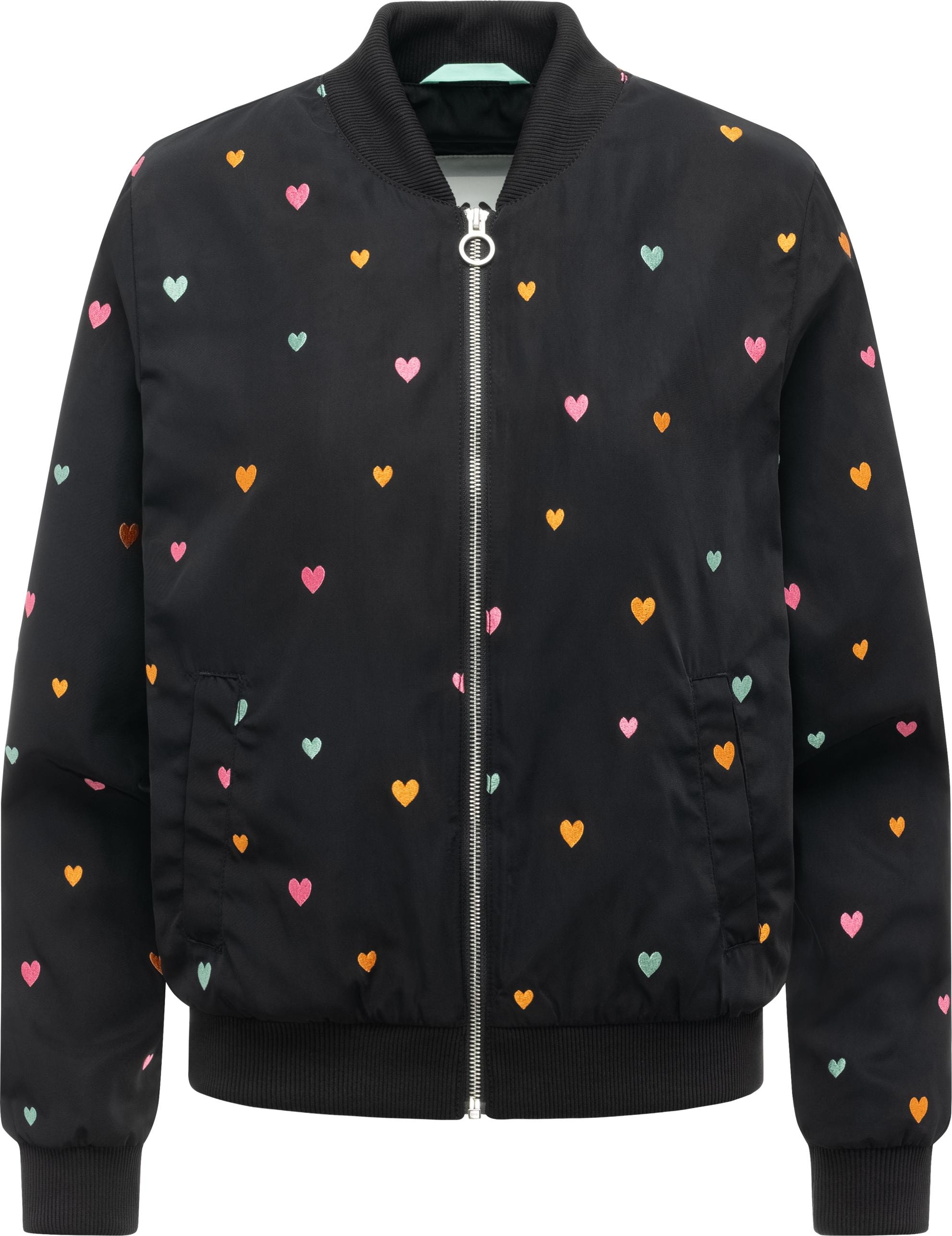 Ragwear Bomberjacke "Lunara Hearts" ohne Kapuze Blousonjacke mit verspielte günstig online kaufen