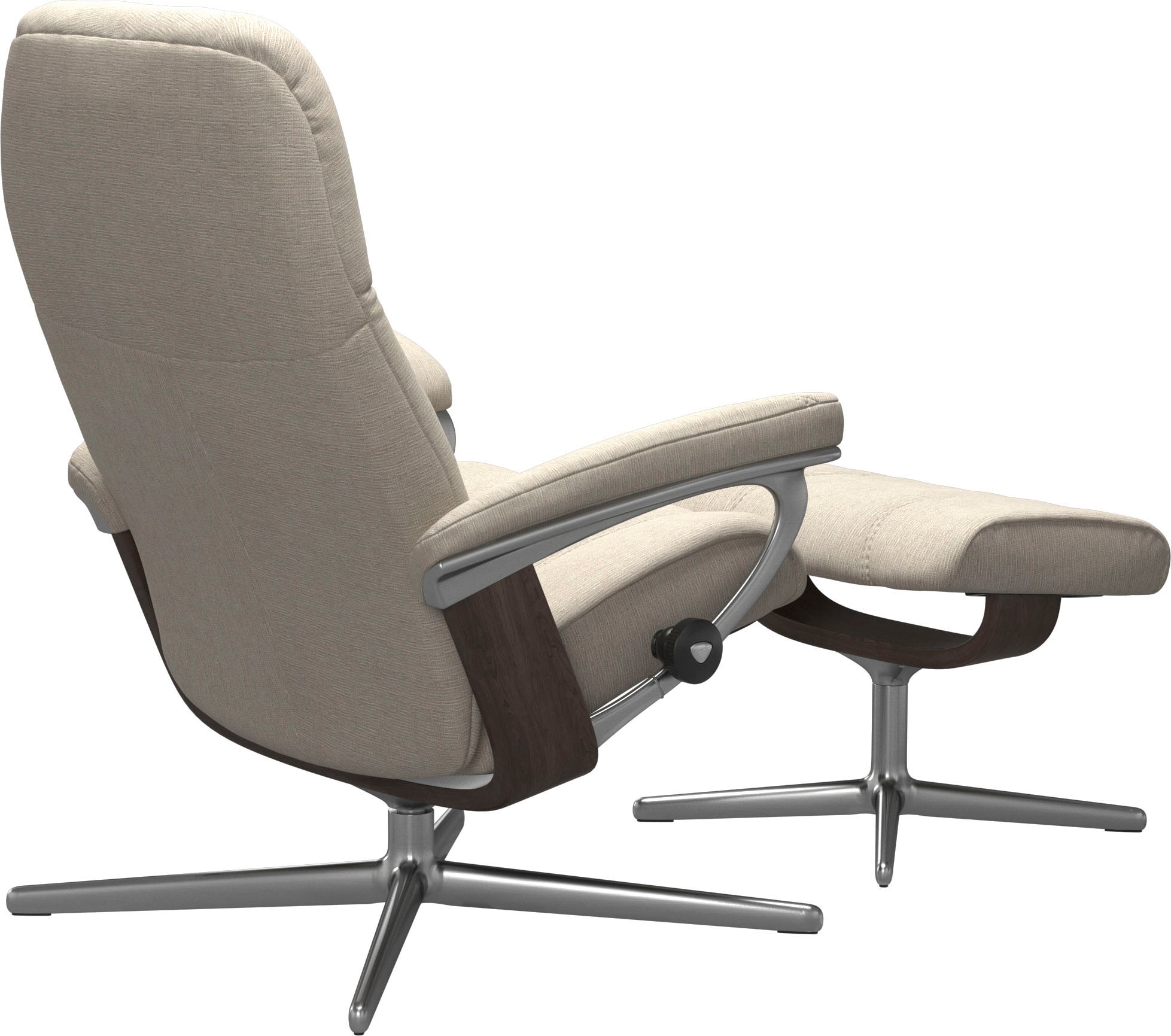 Stressless® Relaxsessel »Consul«, (Set, Relaxsessel mit Hocker), mit Hocker, mit Cross Base, Größe S, M & L, Holzakzent Wenge