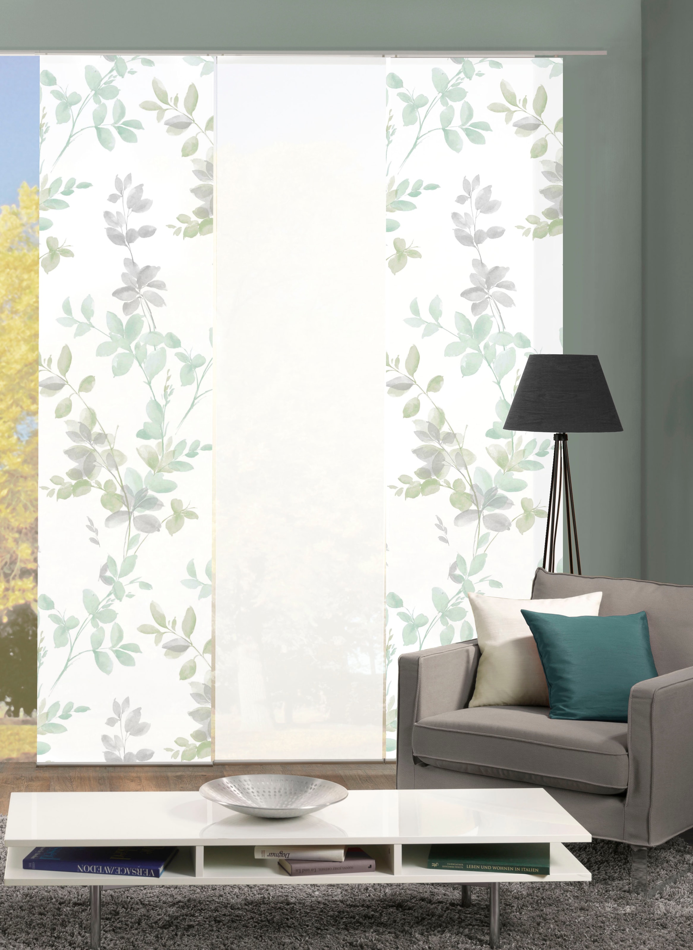 HOME WOHNIDEEN "3er SET" Paneelwagen 3 Stk. tlg. Schiebevorhang Digidruck 3 günstig online kaufen