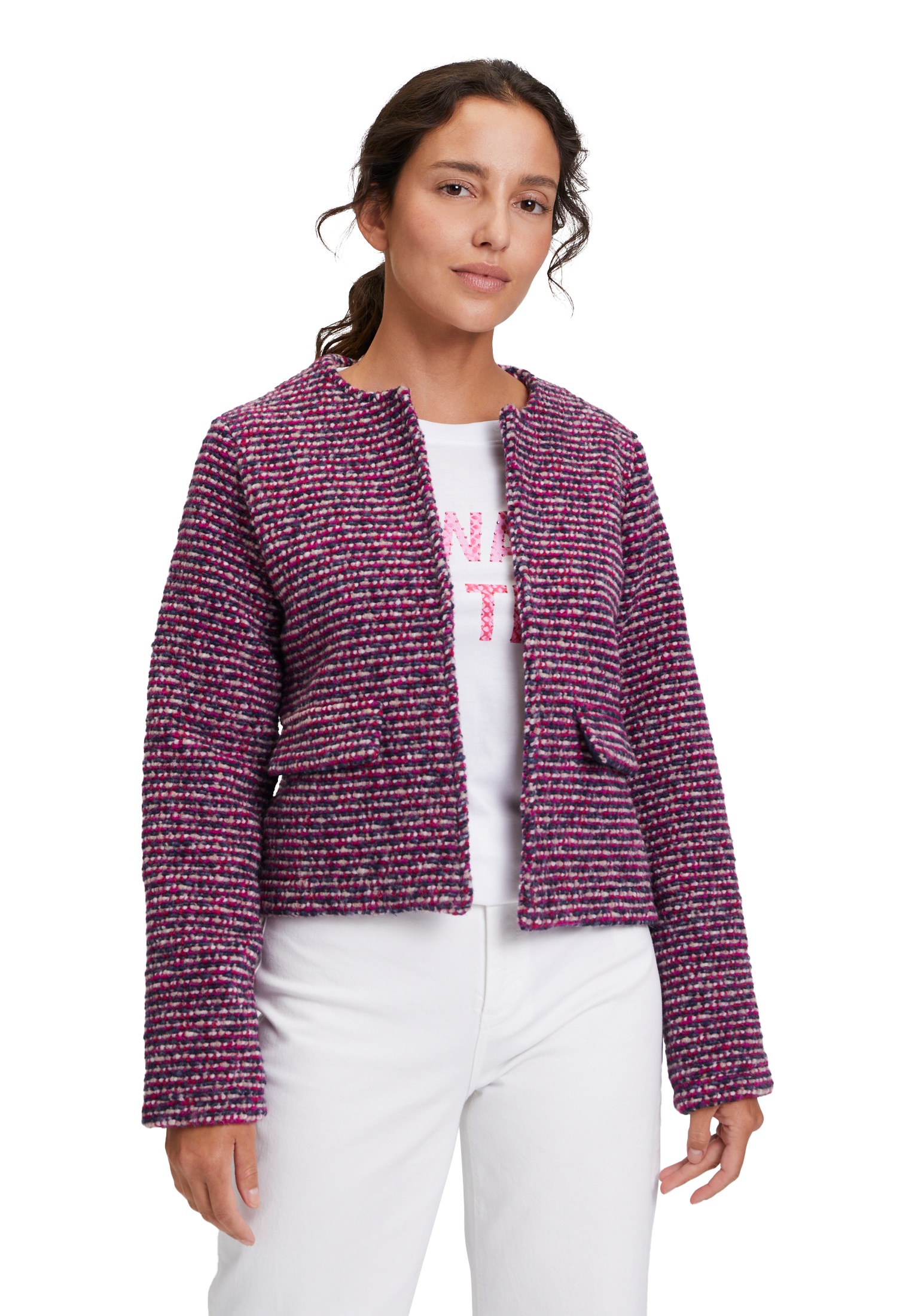 Cartoon Canvasjacke "Cartoon Casual-Jacke ohne Verschluss"