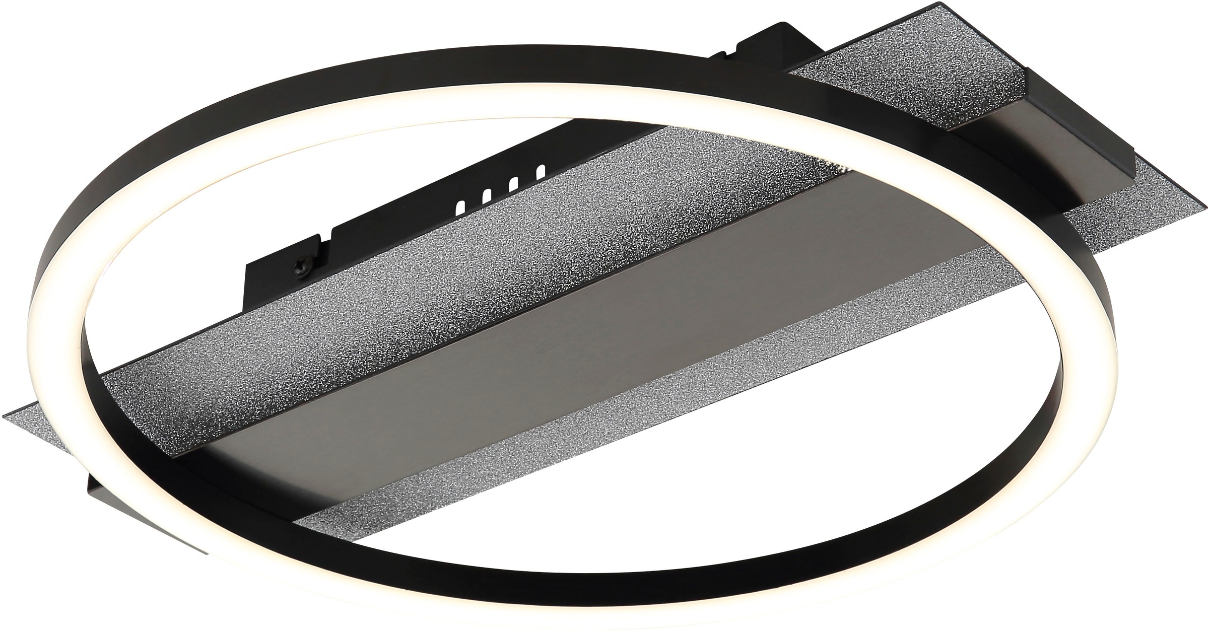 GLOBO LIGHTING Deckenleuchte »NORBERTO« LED-Modul 1 Stk. Warmweiß Deckenleuchte schwarz/silber, dimmbar, Memory, 3 Stufen Ringe