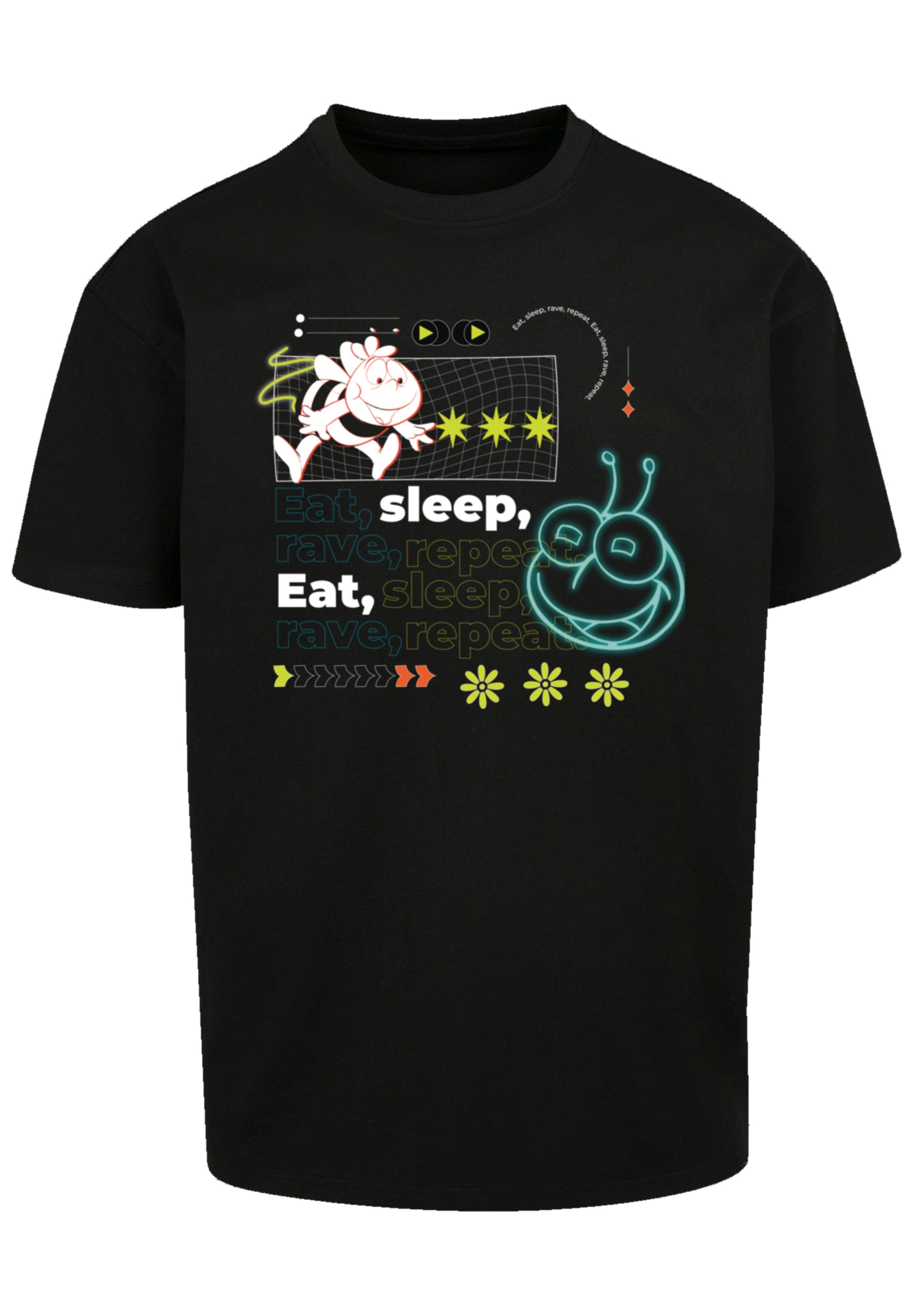 F4NT4STIC T-Shirt "Die Biene Maja Eat Sleep Rave Repeat", Retro, Heroes of günstig online kaufen