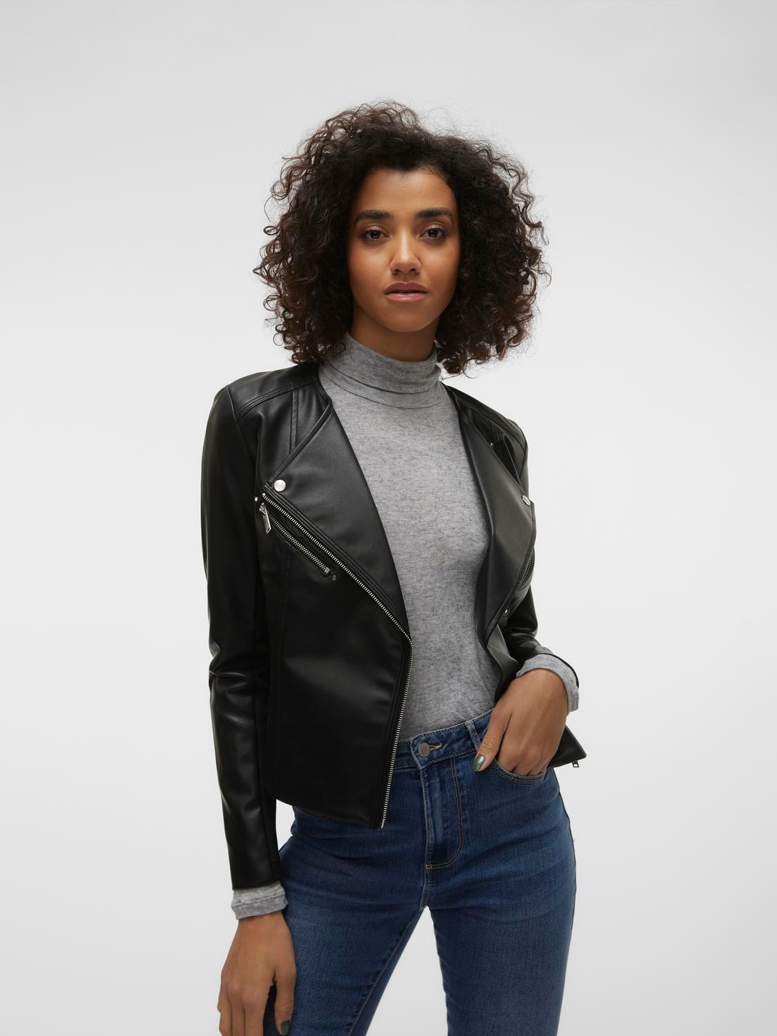 Vero Moda Lederimitatjacke "VMRILEY RIO SHORT COATED JACKET NOOS"