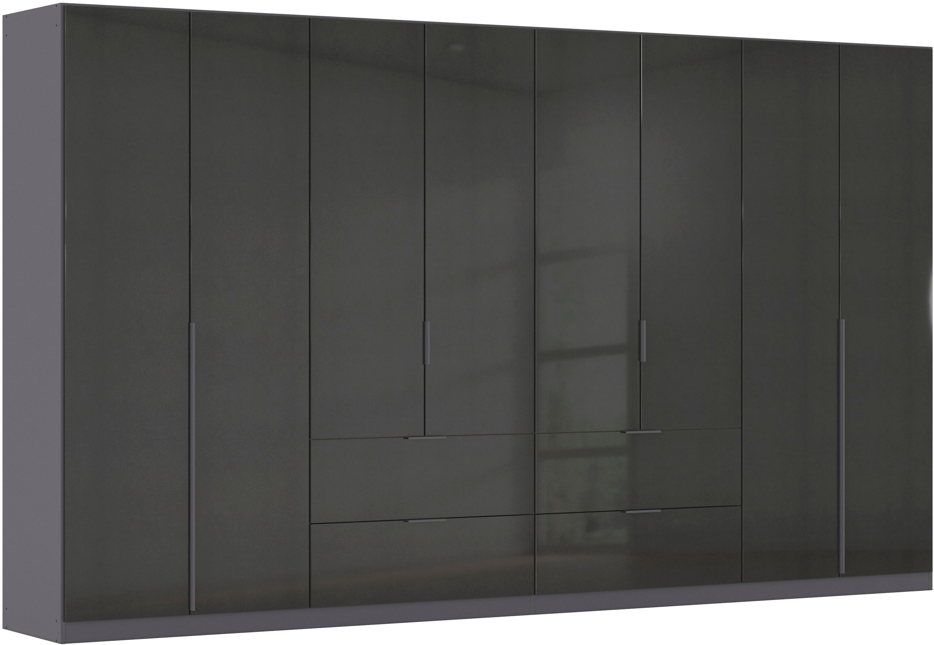 OTTO home Drehtürenschrank "Kleiderschrank Schrank Garderobe AGORDO mit Dekor- oder Hochglanzfront" in zwei Griff-Farben, Breite 360 cm, mit Außenschubkästen, Serie in 7 Breiten und 2 Höhen MADE IN GERMANY