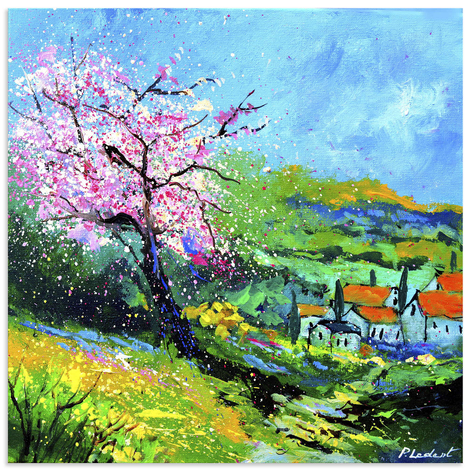 Artland "Spring landscape" Wiesen & Baumbilder 1 Stk. tlg. als Alubild, Leinwandbild, Poster, Wandaufkleber in verschied. Größen