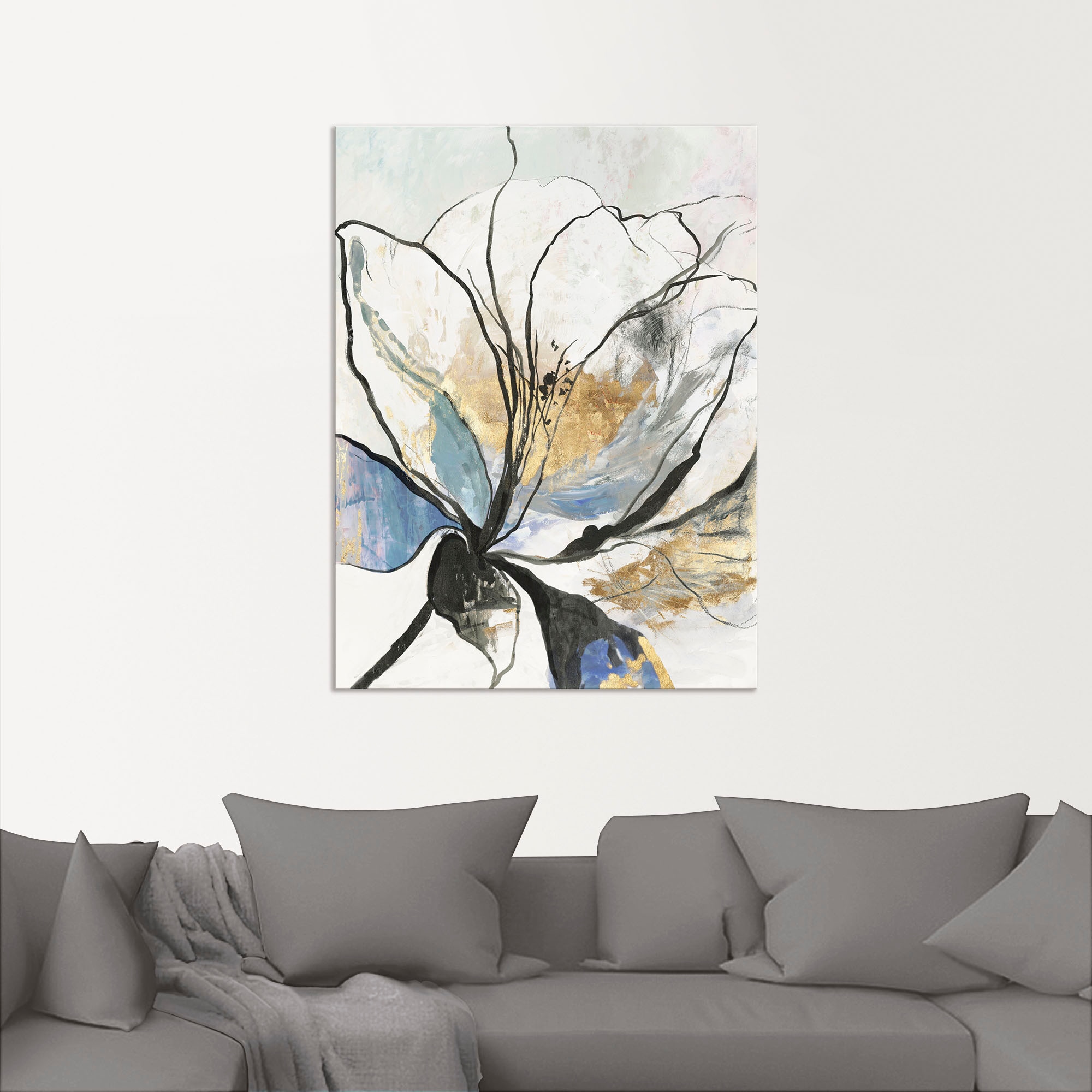 Artland Wandbild »Umrissenes Blumenmuster I«, Blumenbilder, (1 St.), als Alubild, Outdoorbild, Leinwandbild, Poster, Wandaufkleber