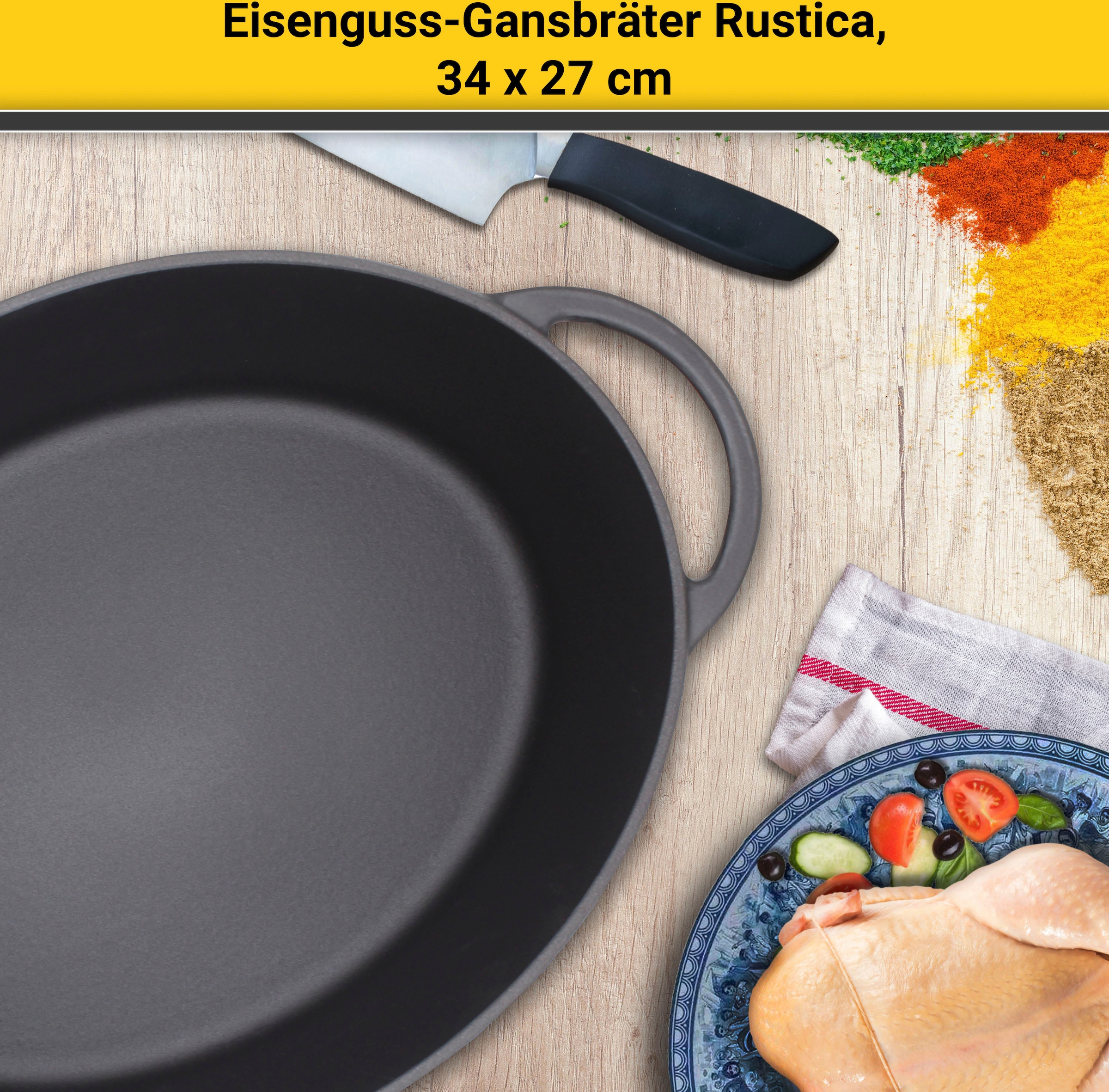 | kaufen 7,5 BAUR Induktion »Rustica«, Eisenguss-Emaille, Krüger Liter, Bräter