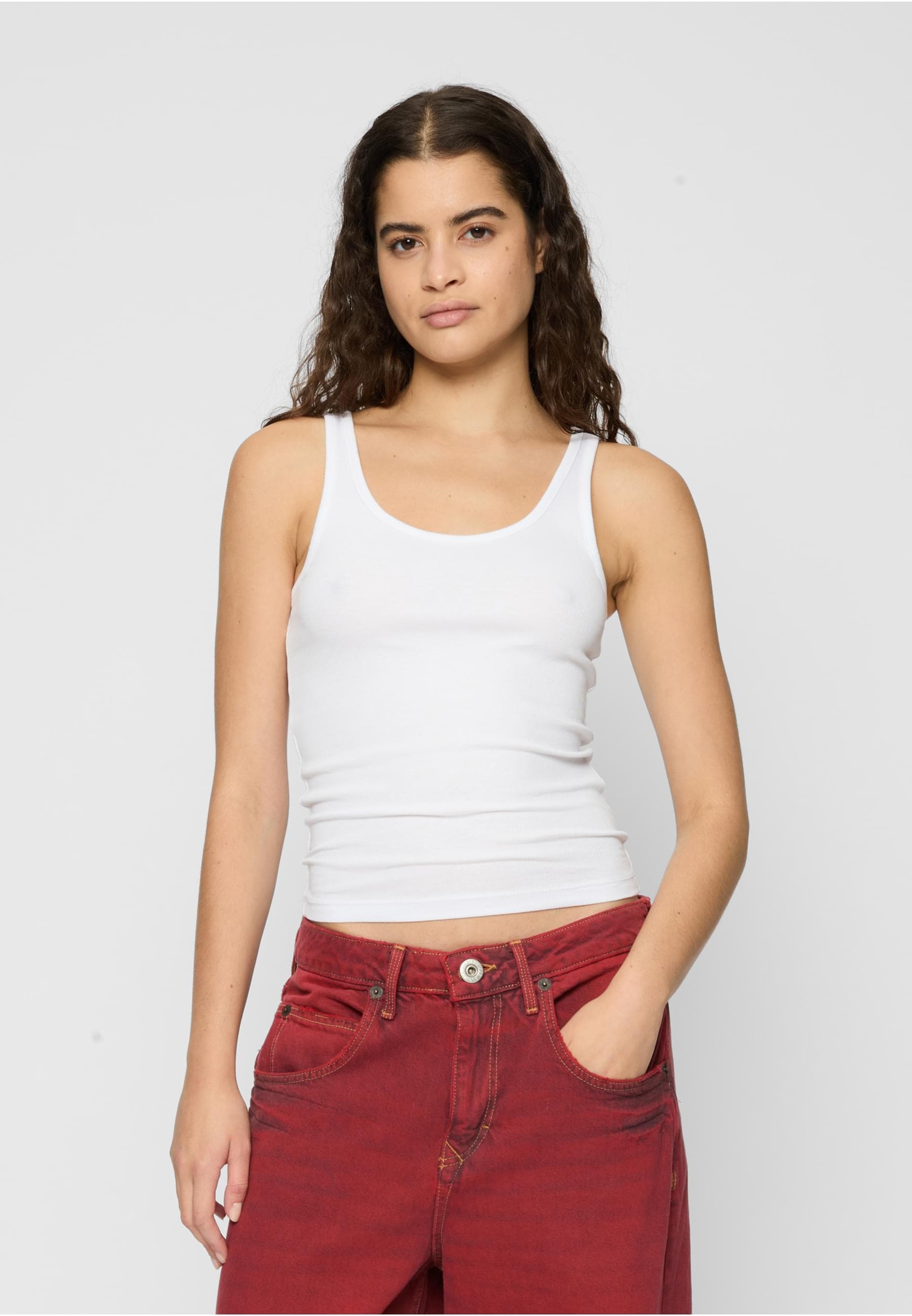 URBAN CLASSICS Muskelshirt »Urban Classics Ladies Organic Basic Rib Top 2-Pack«, (1 tlg.)