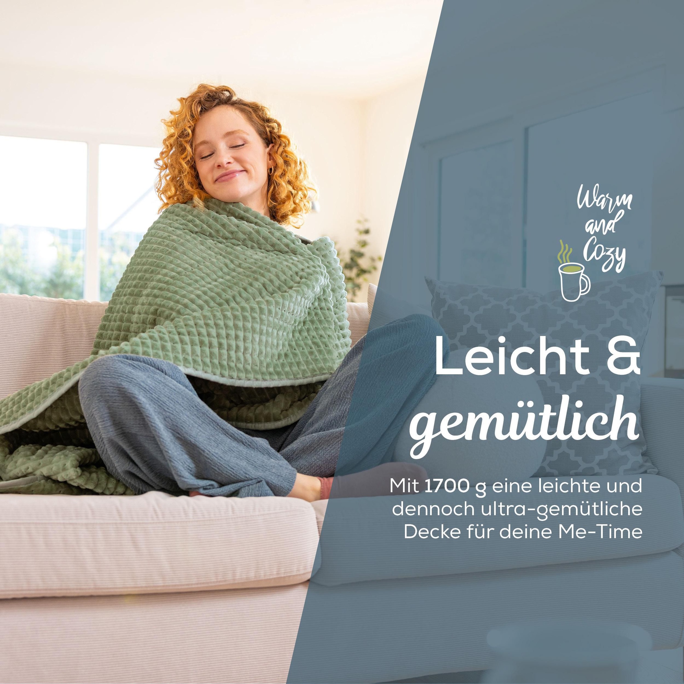 BEURER Heizdecke »HD 72 Waffle Sage Green mit 3 Temperaturstufen« Voluminöser Effekt und elegantes Design durch Waffelstruktur